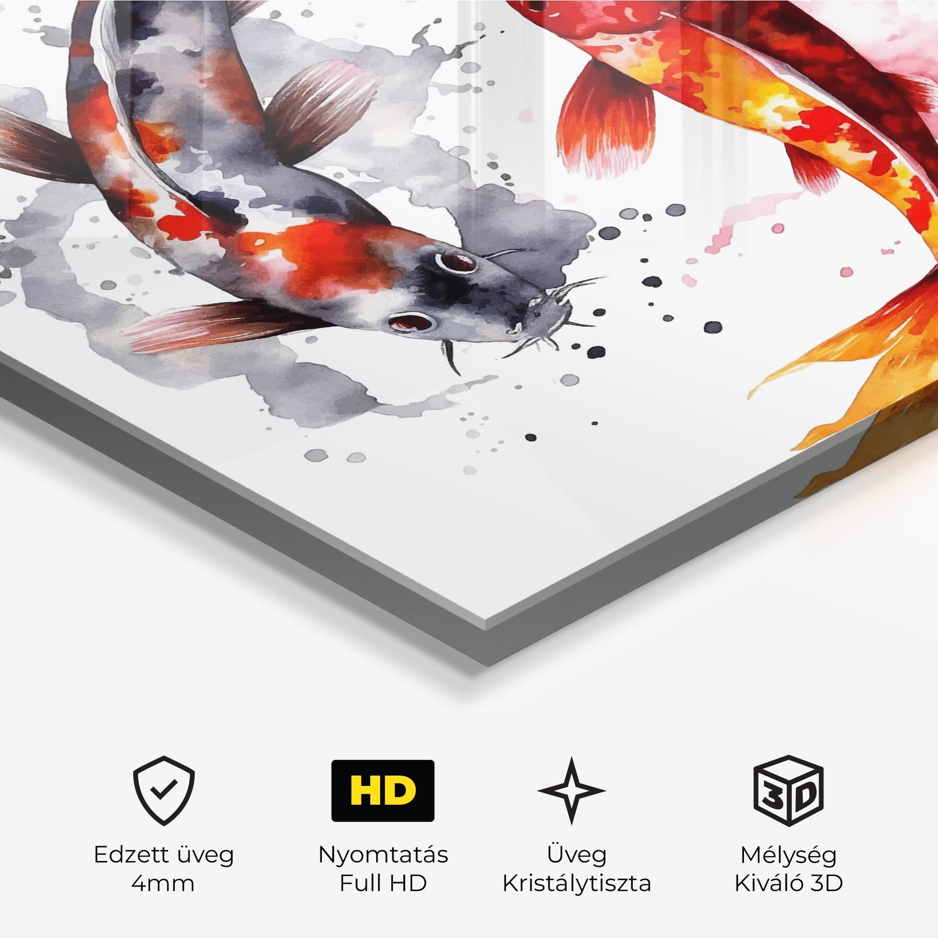 Üvegkép Beautiful Koi mockup 3