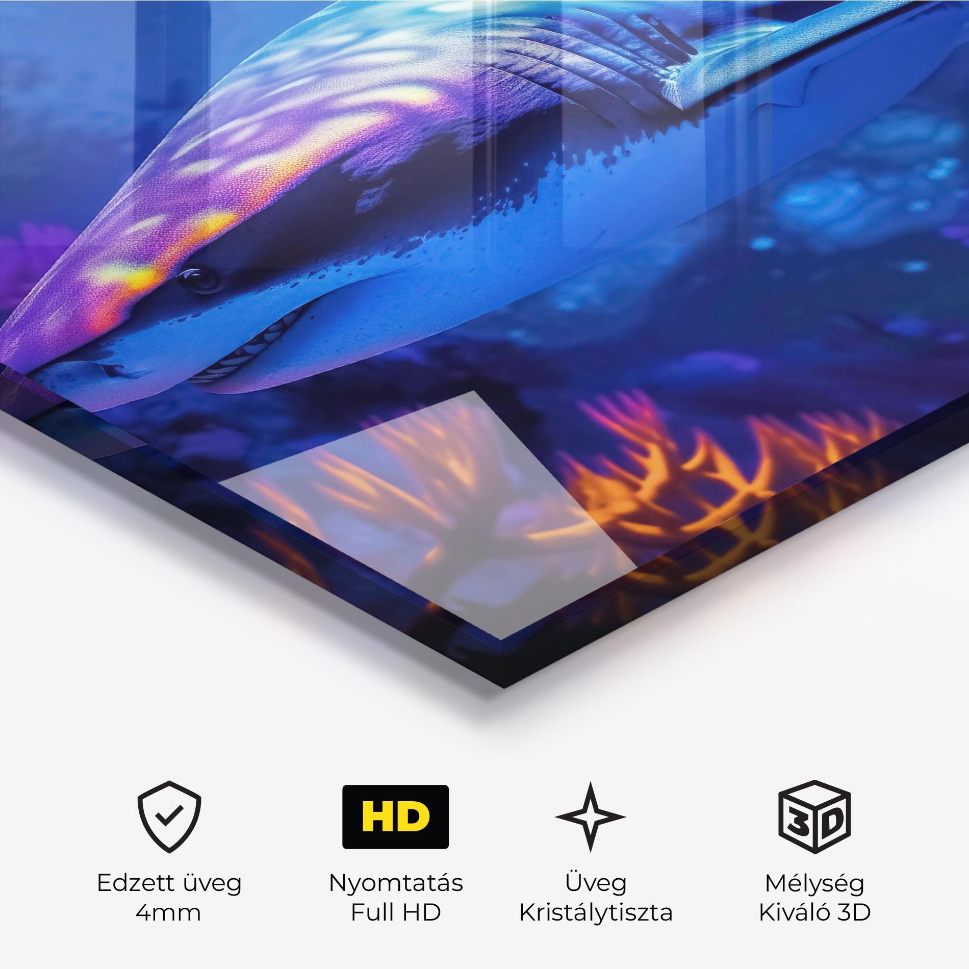 Üvegkép Blue Light Shark mockup 3