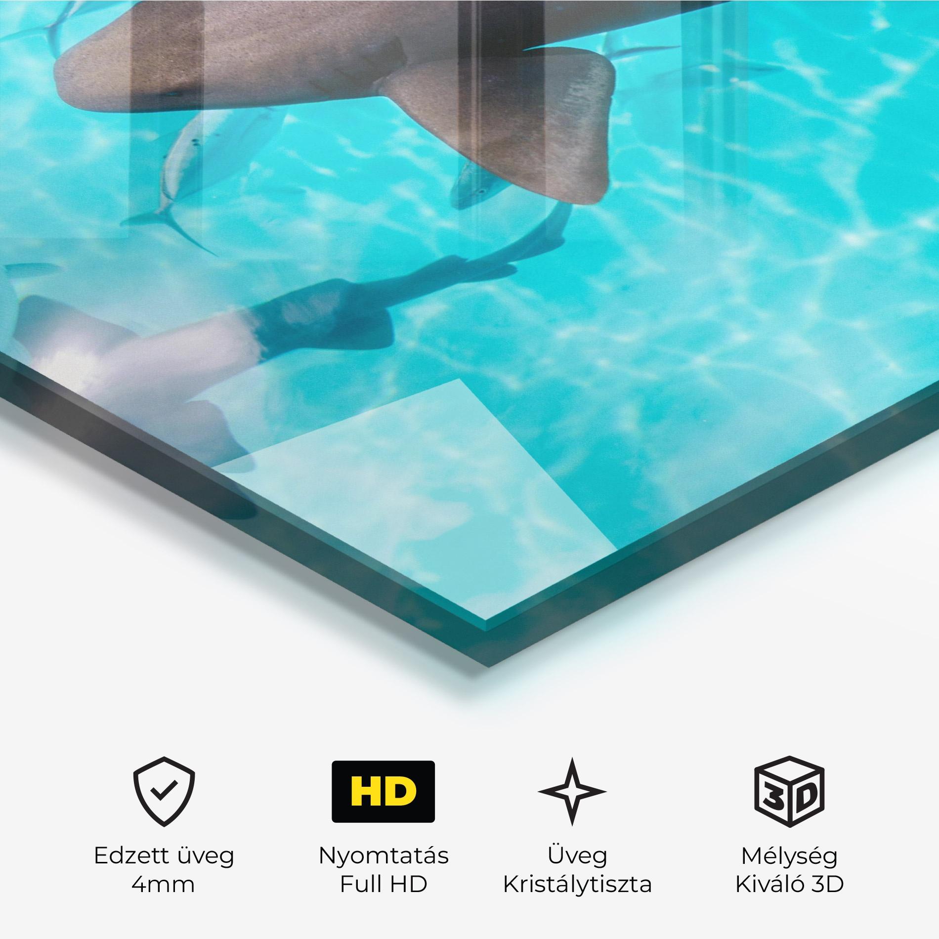 Üvegkép Cute Shark mockup 3