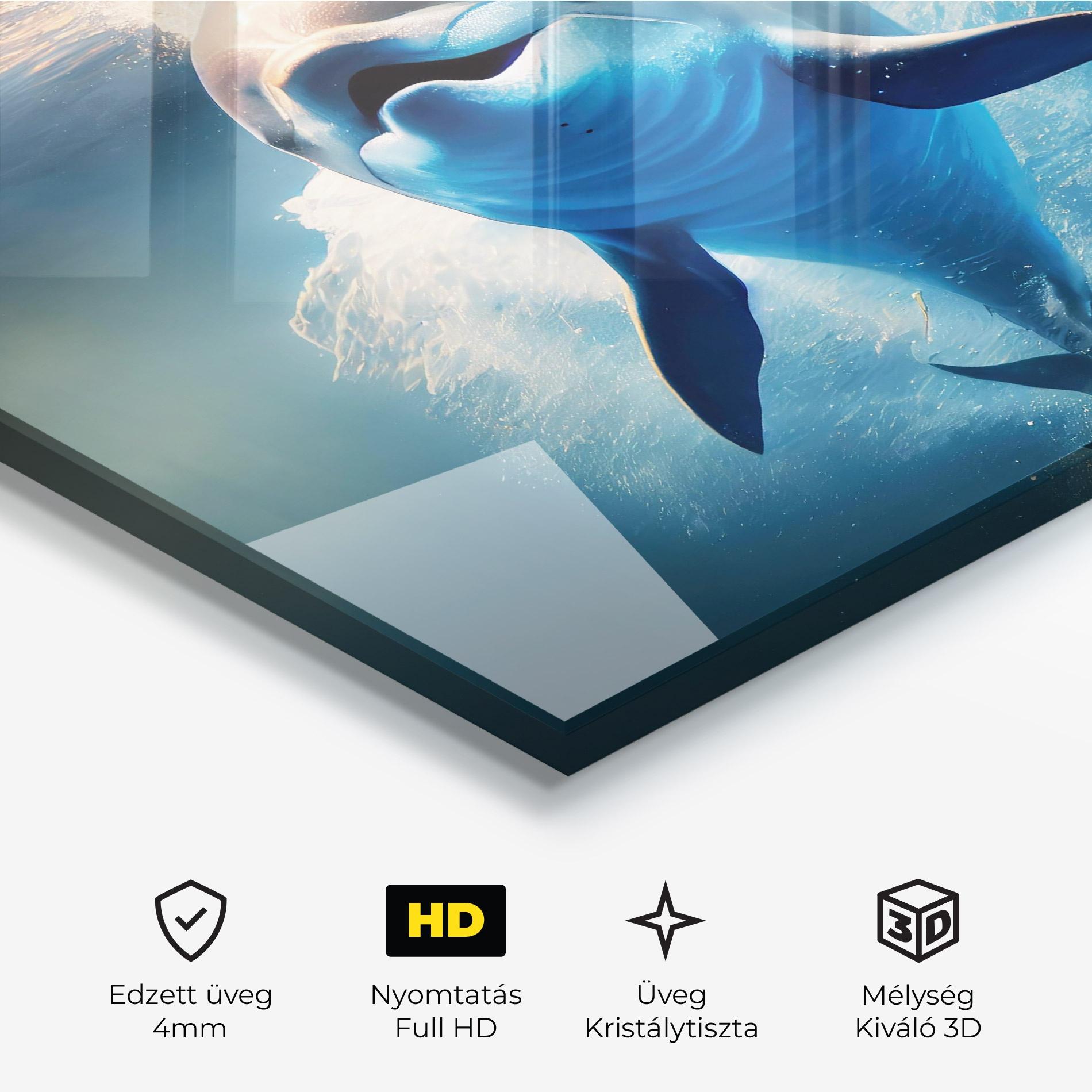 Üvegkép Happy Dolphin mockup 3
