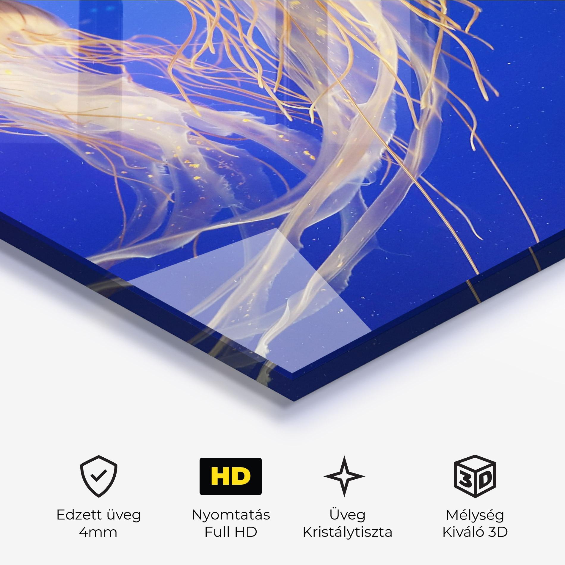 Üvegkép Light Orange Jellyfish mockup 3