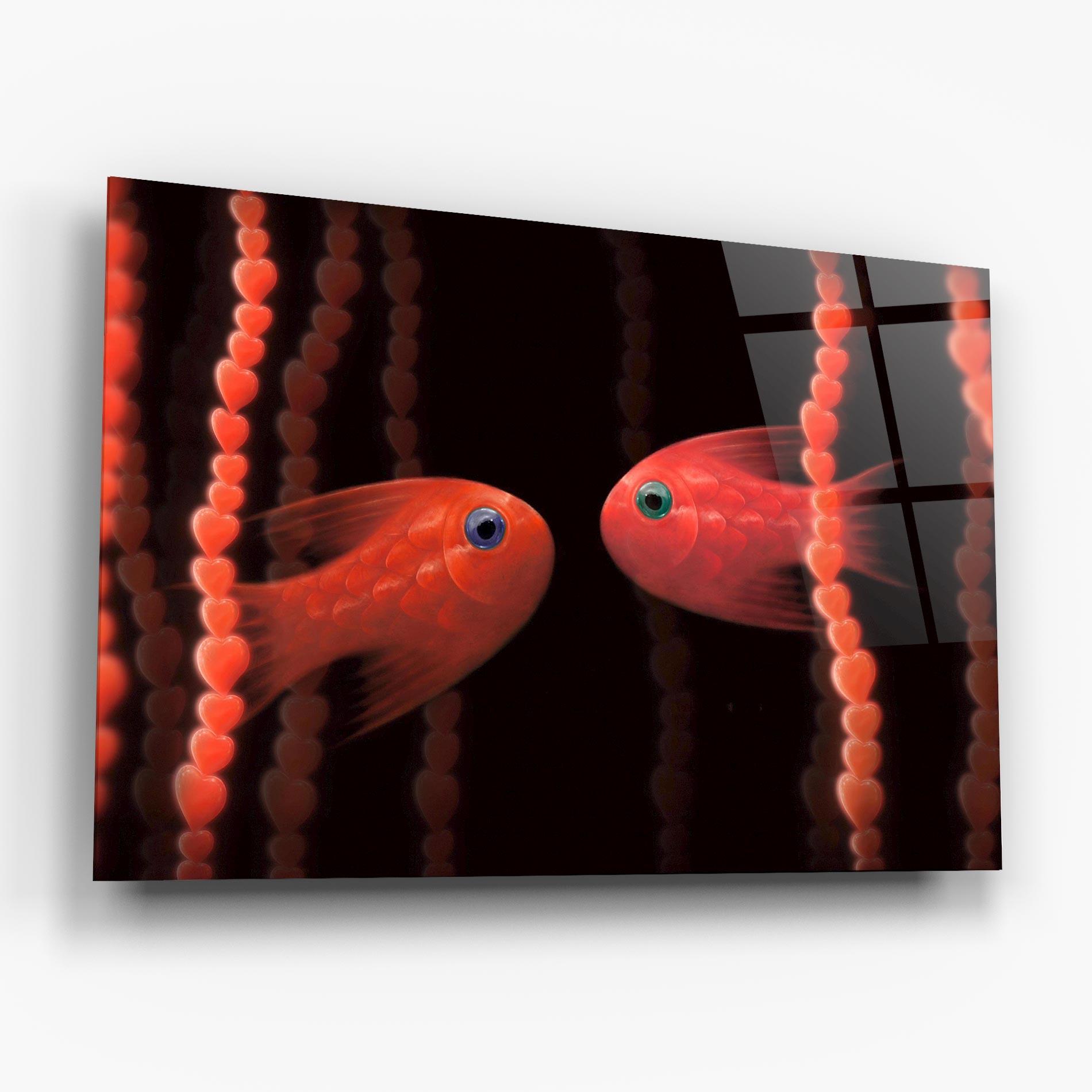 Üvegkép Orange Fish Heart mockup 6