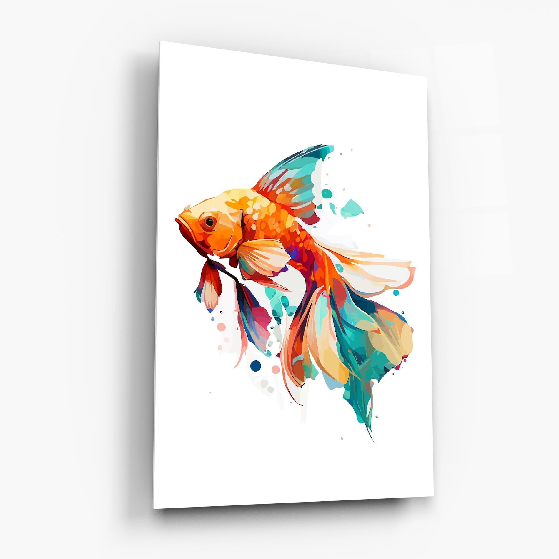 Üvegkép Blue Orange Fish mockup 6