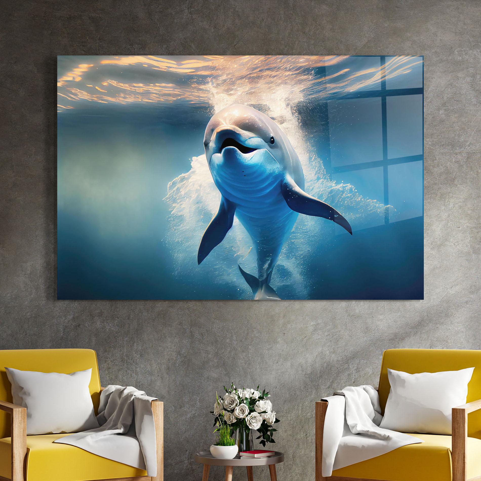 Üvegkép Happy Dolphin mockup 4