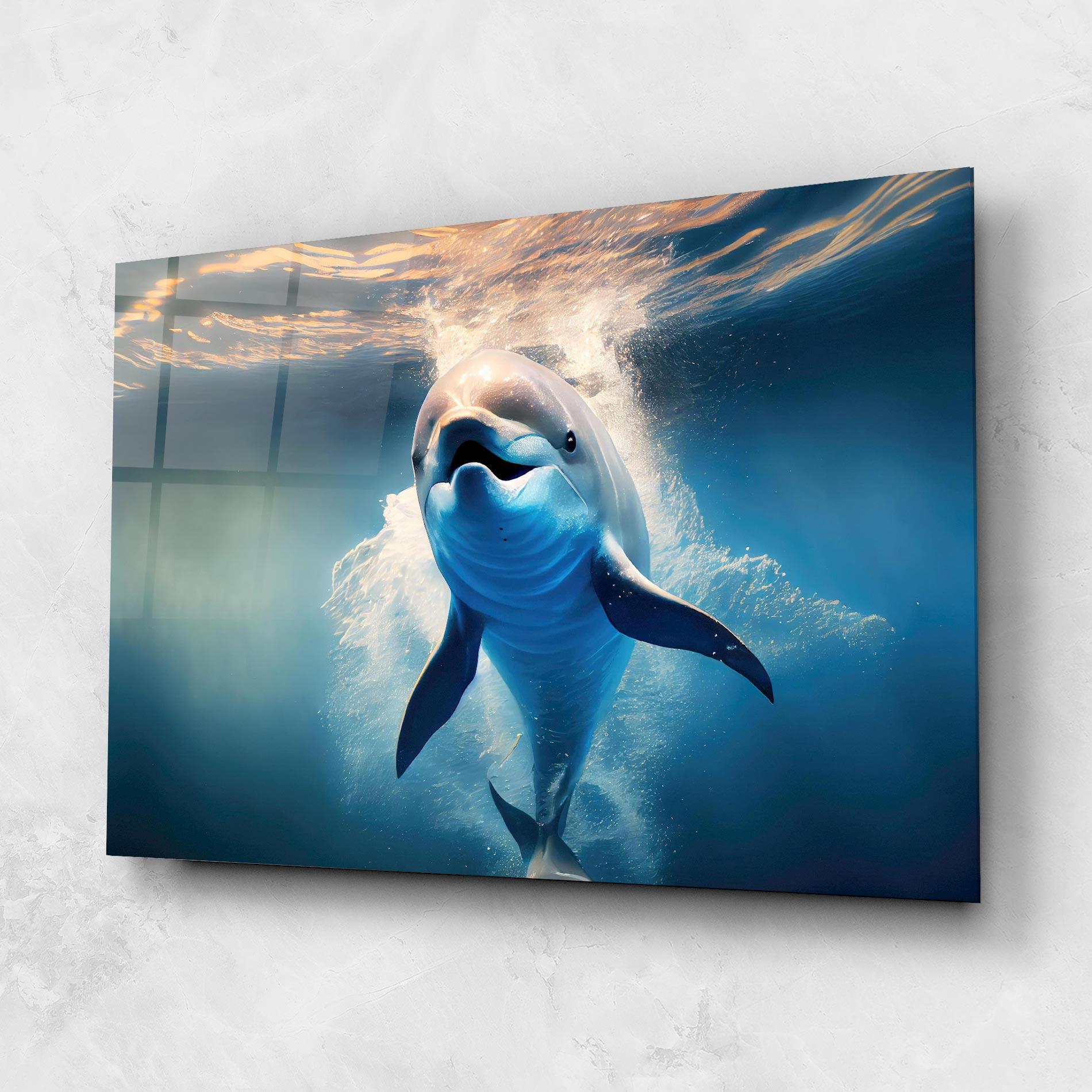 Üvegkép Happy Dolphin mockup 1