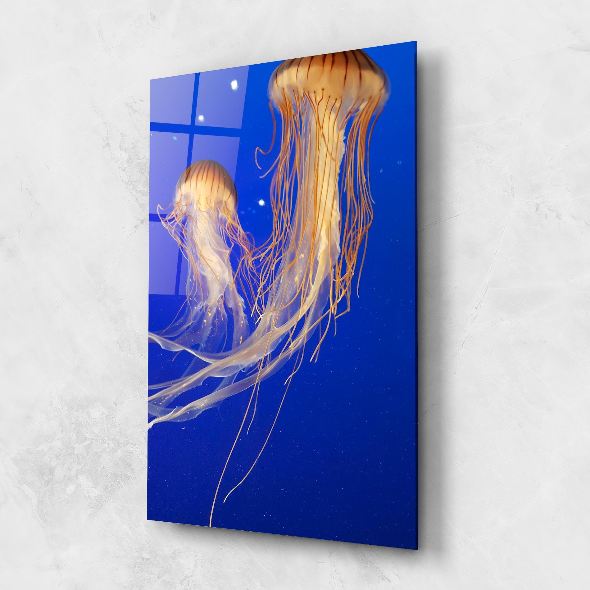 Üvegkép Light Orange Jellyfish mockup 1