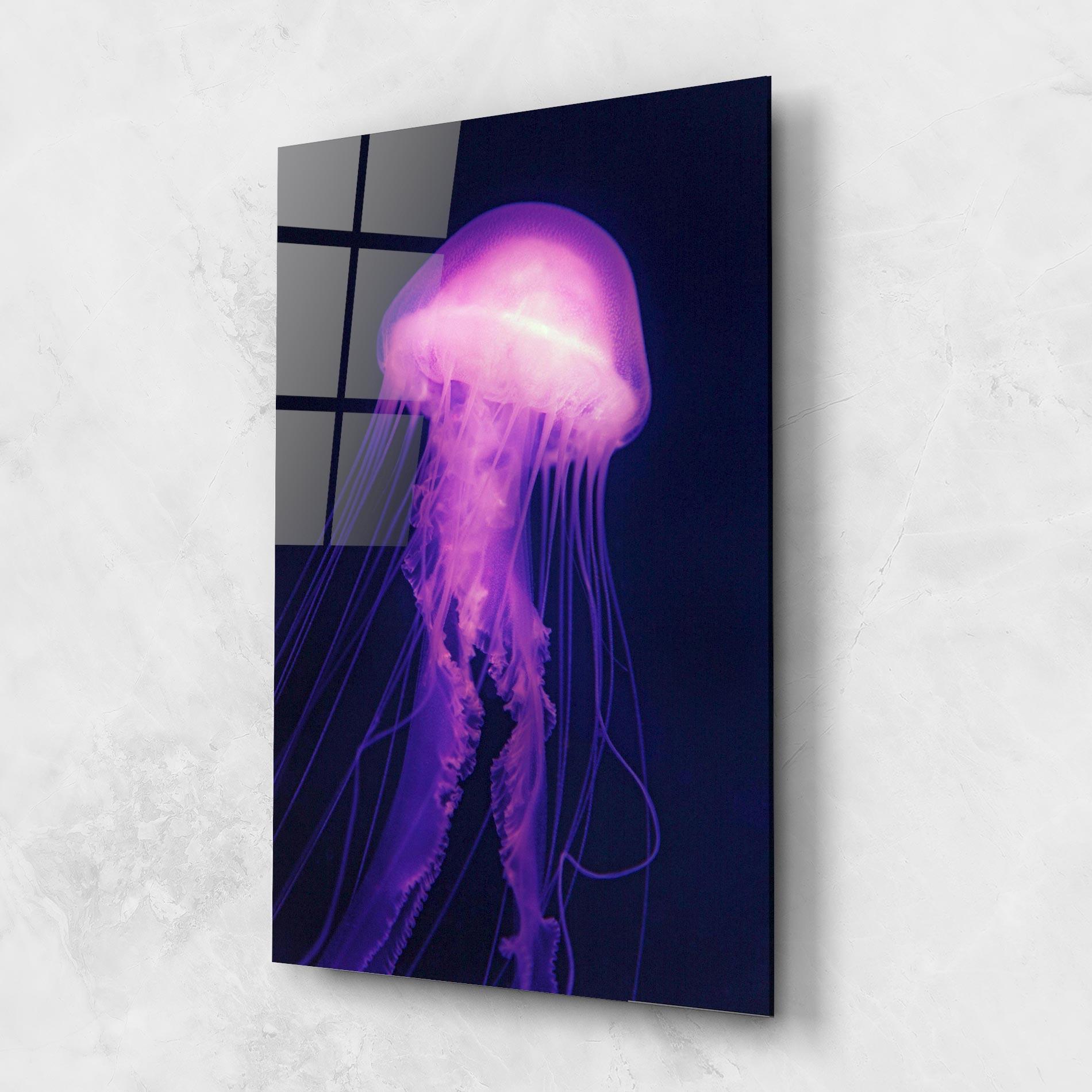 Üvegkép Light Purple Jellyfish mockup 1