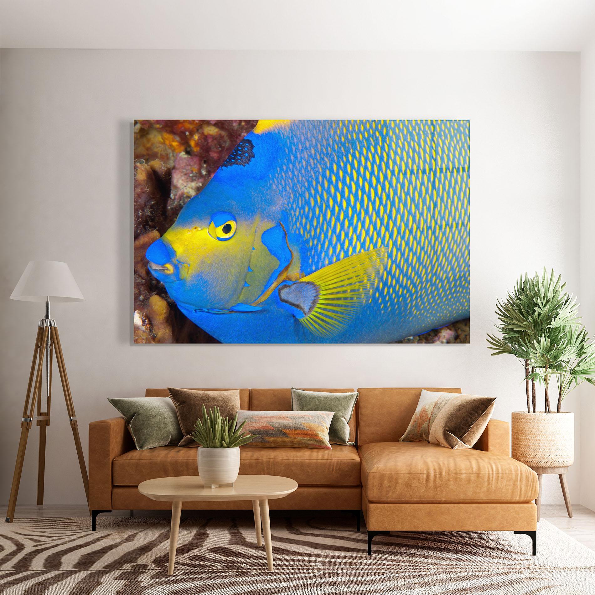 Üvegkép Blue Yellow Fish mockup 7