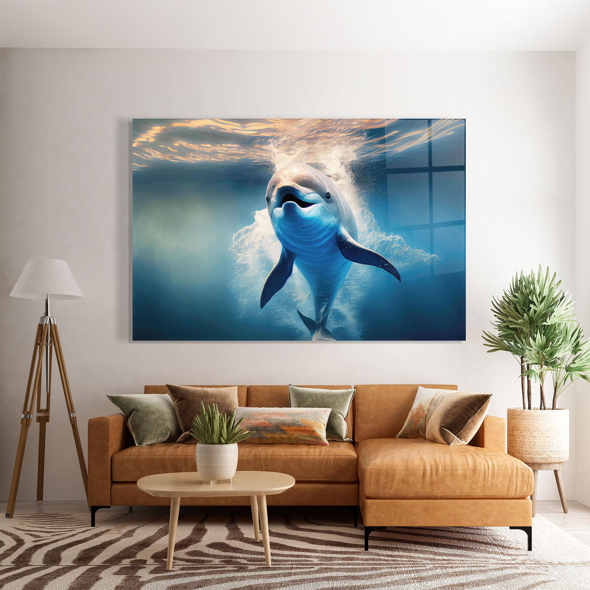 Üvegkép Happy Dolphin mockup 7