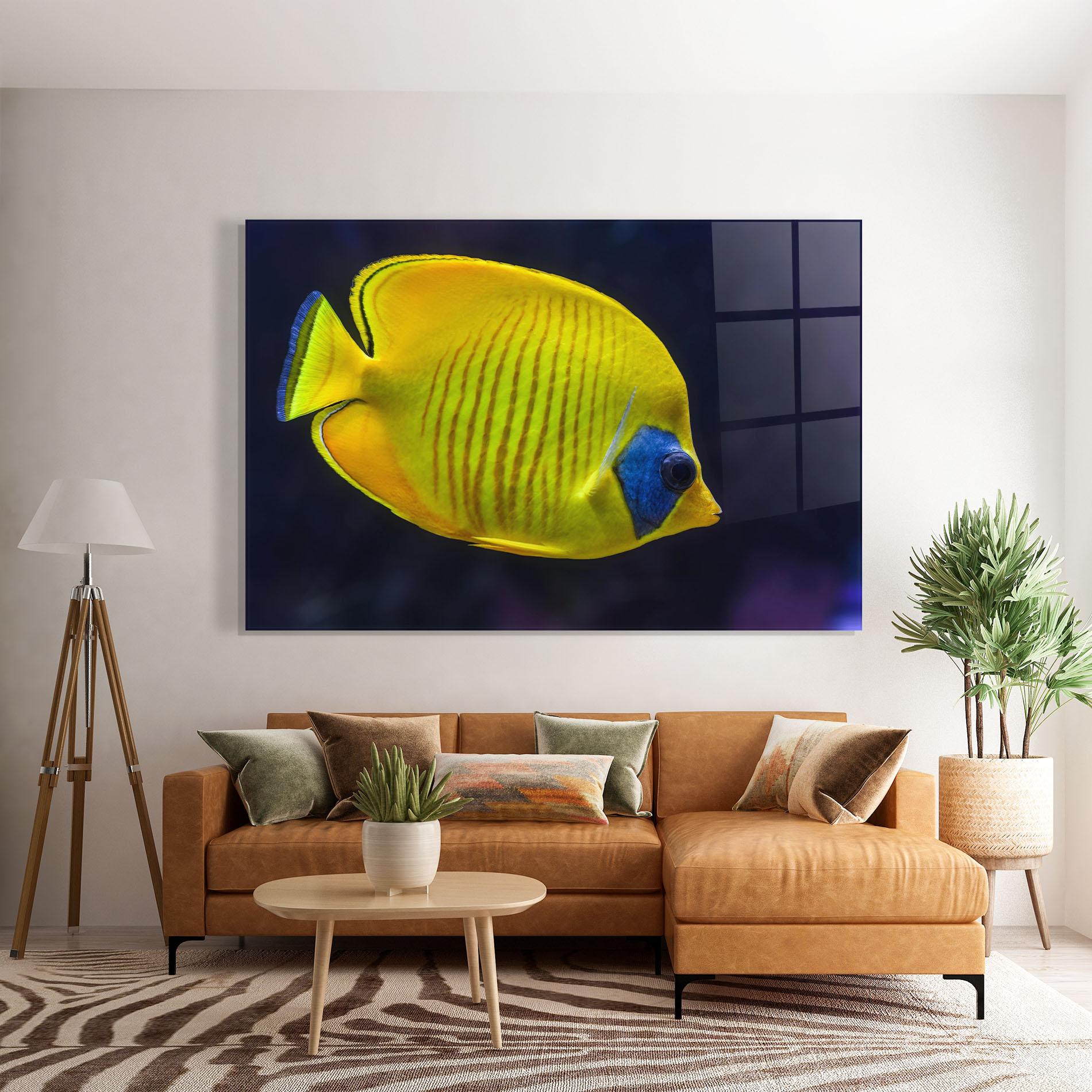 Üvegkép Yellow Blue Fish mockup 7