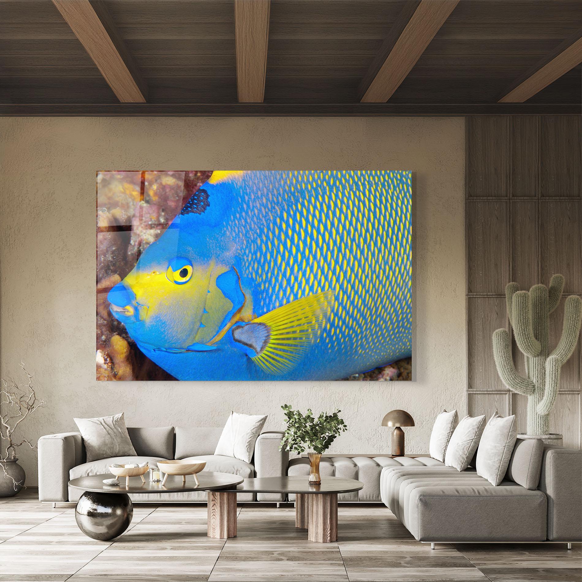 Üvegkép Blue Yellow Fish mockup 8
