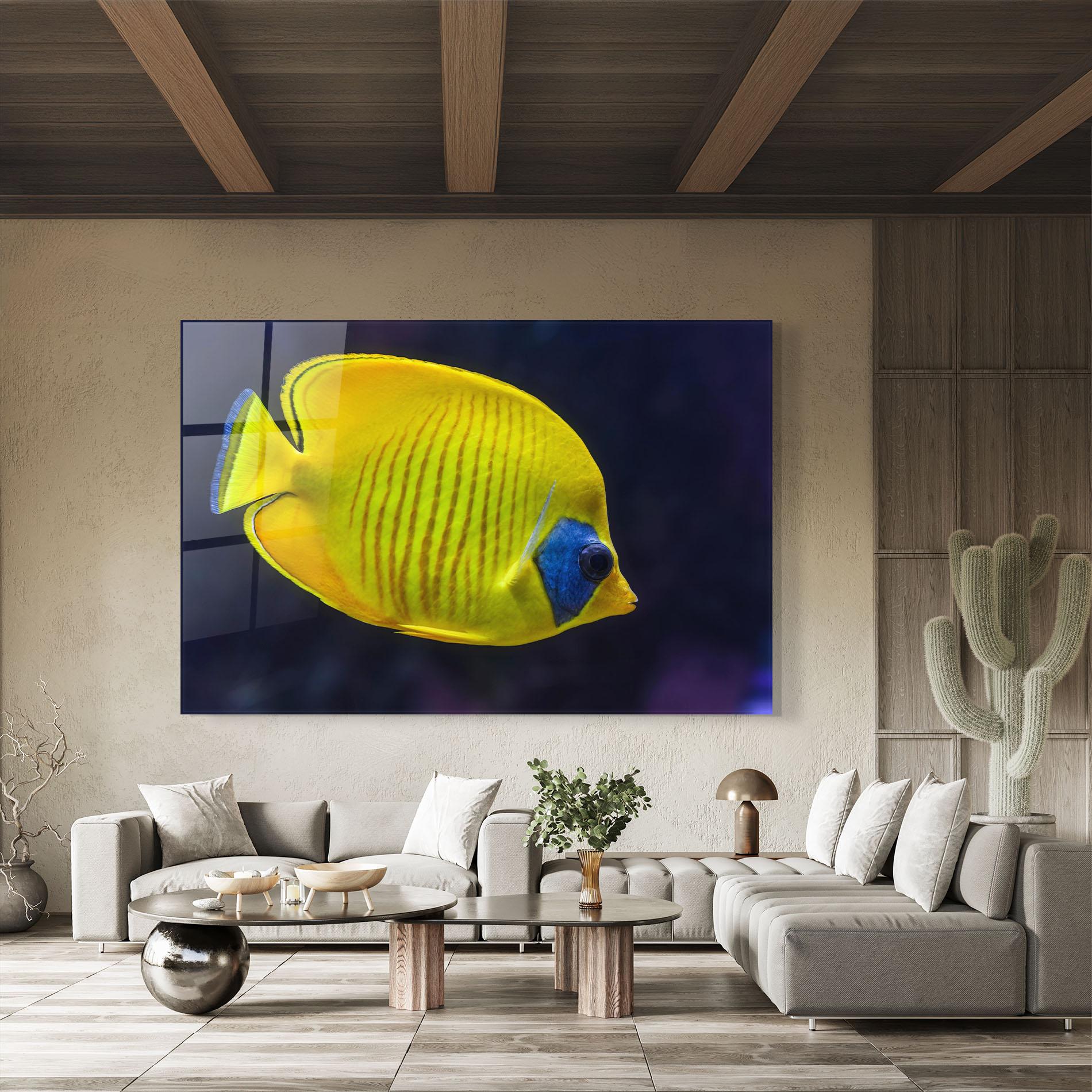 Üvegkép Yellow Blue Fish mockup 8