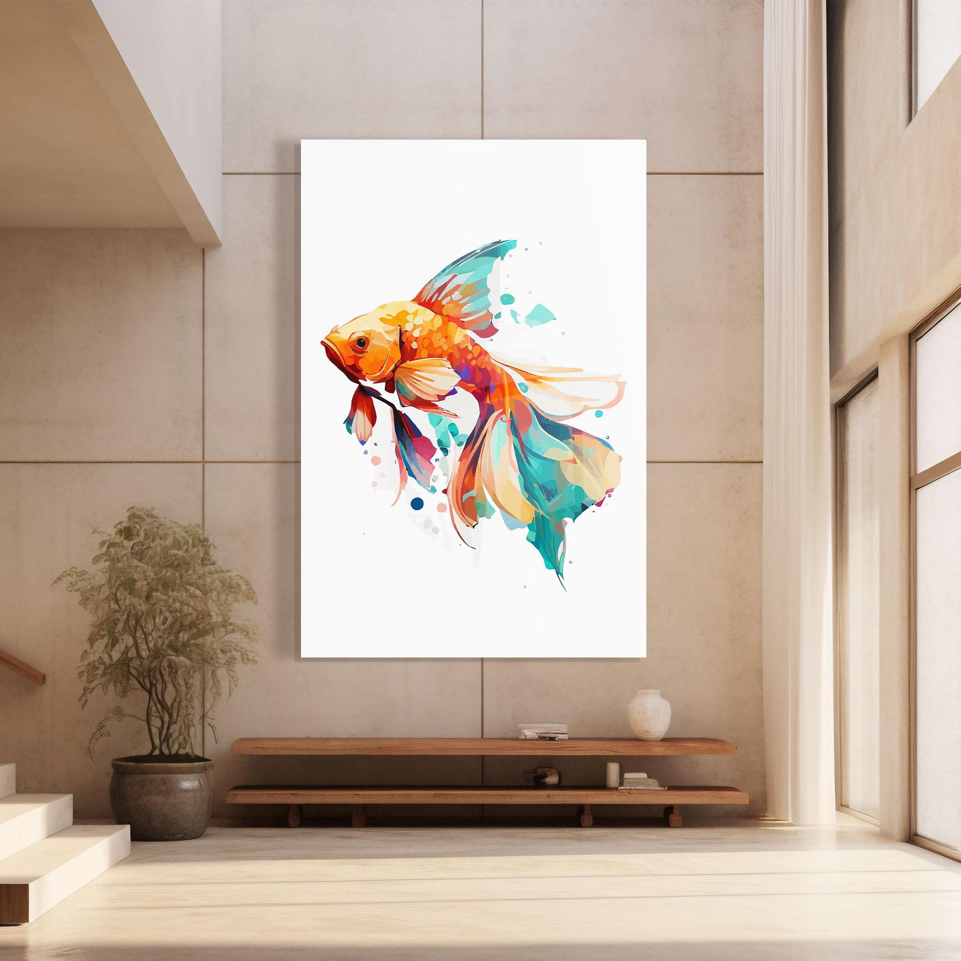 Üvegkép Blue Orange Fish mockup 8