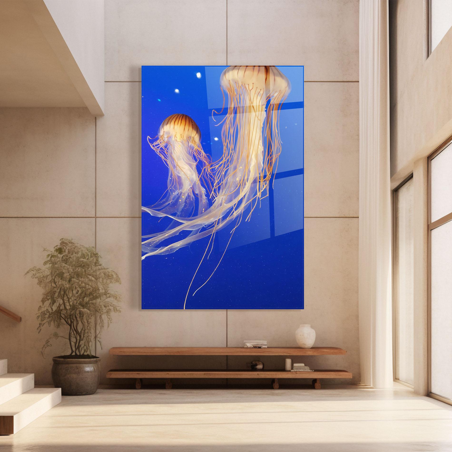 Üvegkép Light Orange Jellyfish mockup 8