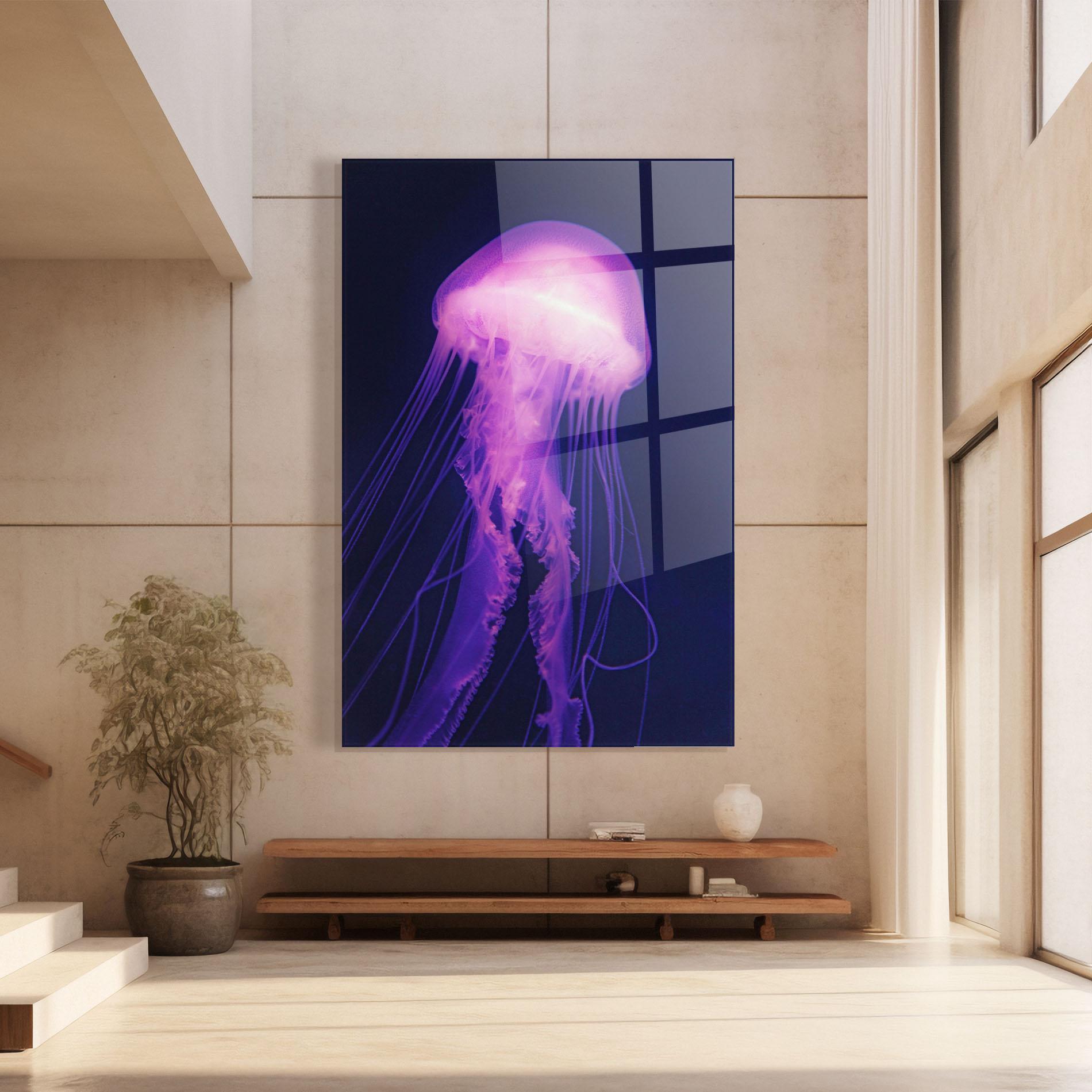 Üvegkép Light Purple Jellyfish mockup 8