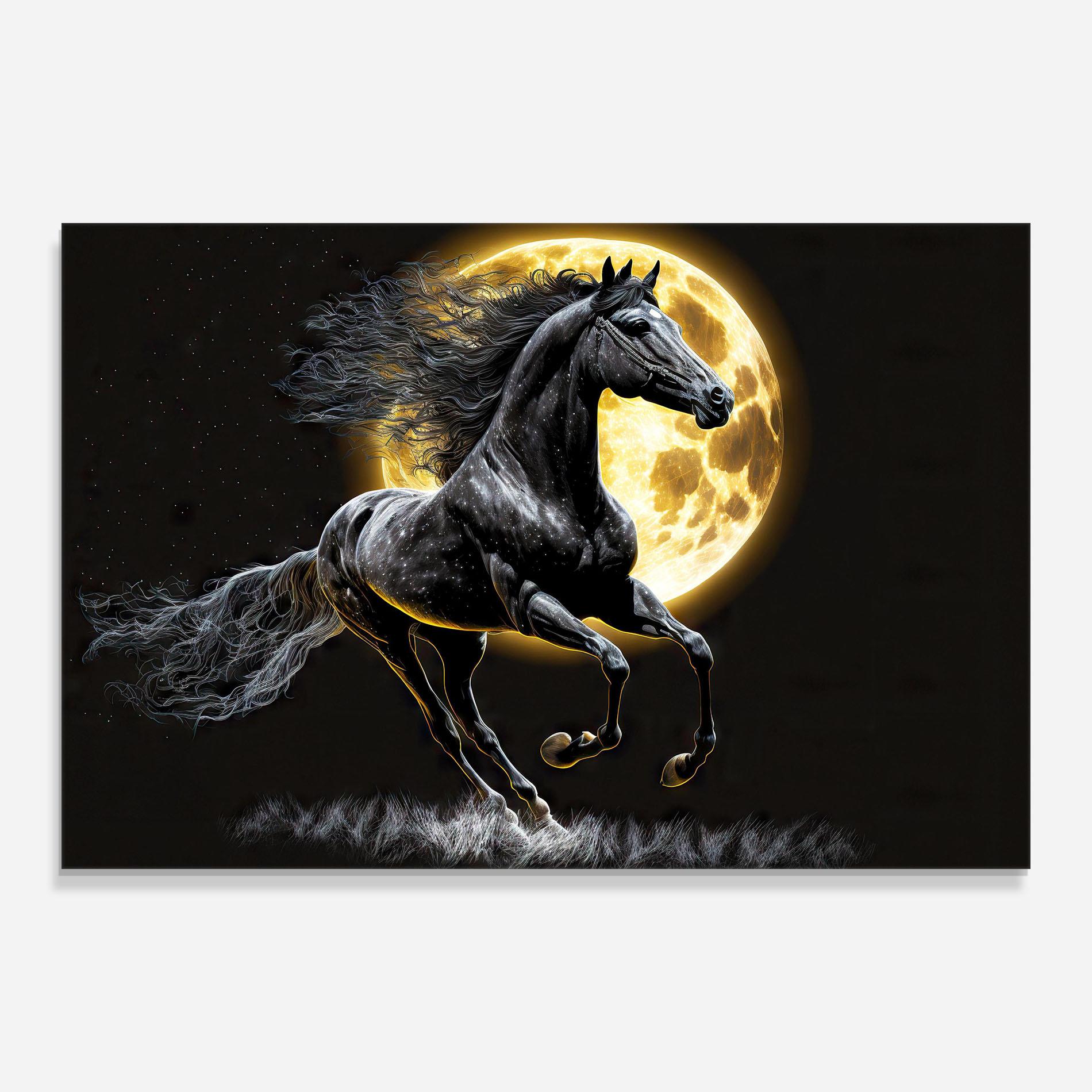 Üvegkép Gold Moon Horse mockup 0