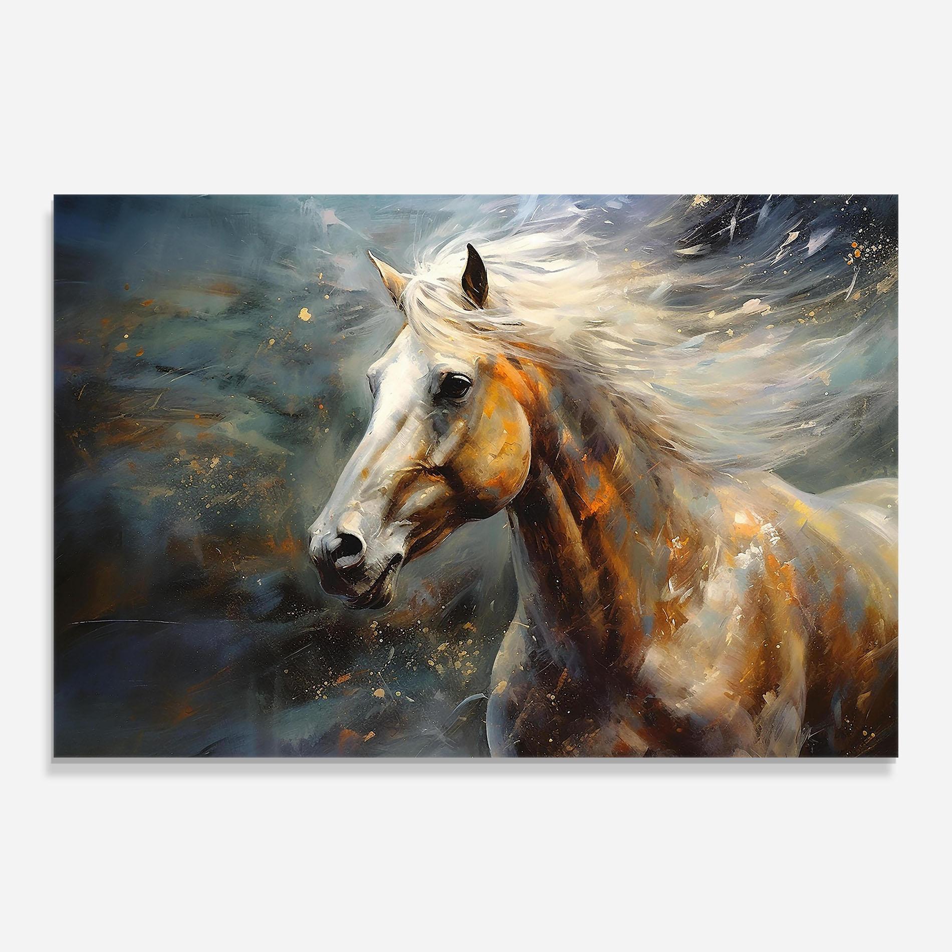 Üvegkép White Hair Horse mockup 0