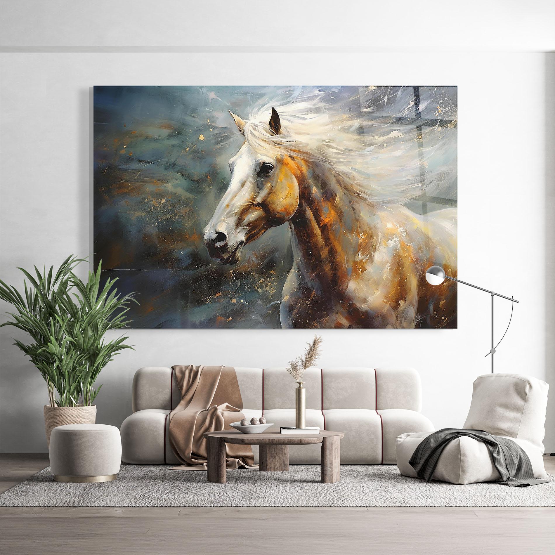 Üvegkép White Hair Horse mockup 9