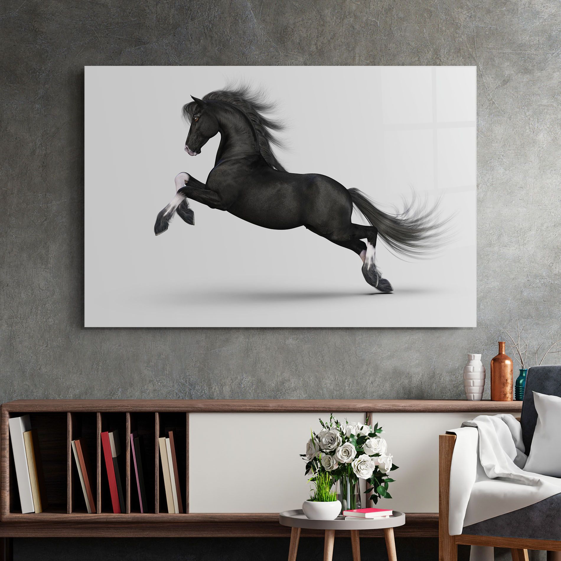 Black Horse Galloping mockup 2