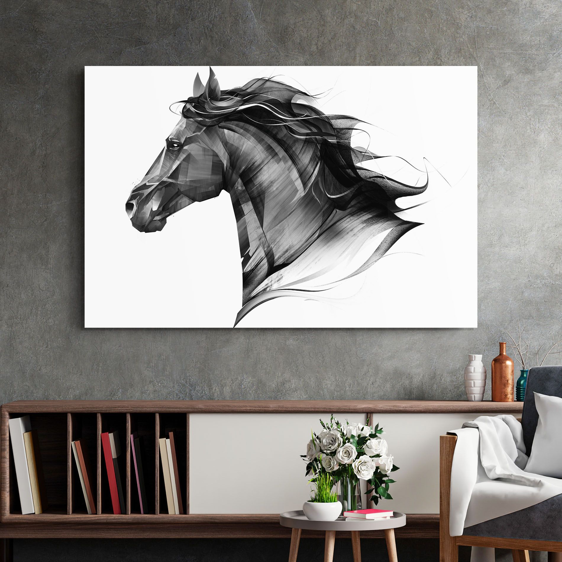 Black Portrait Horse mockup 2