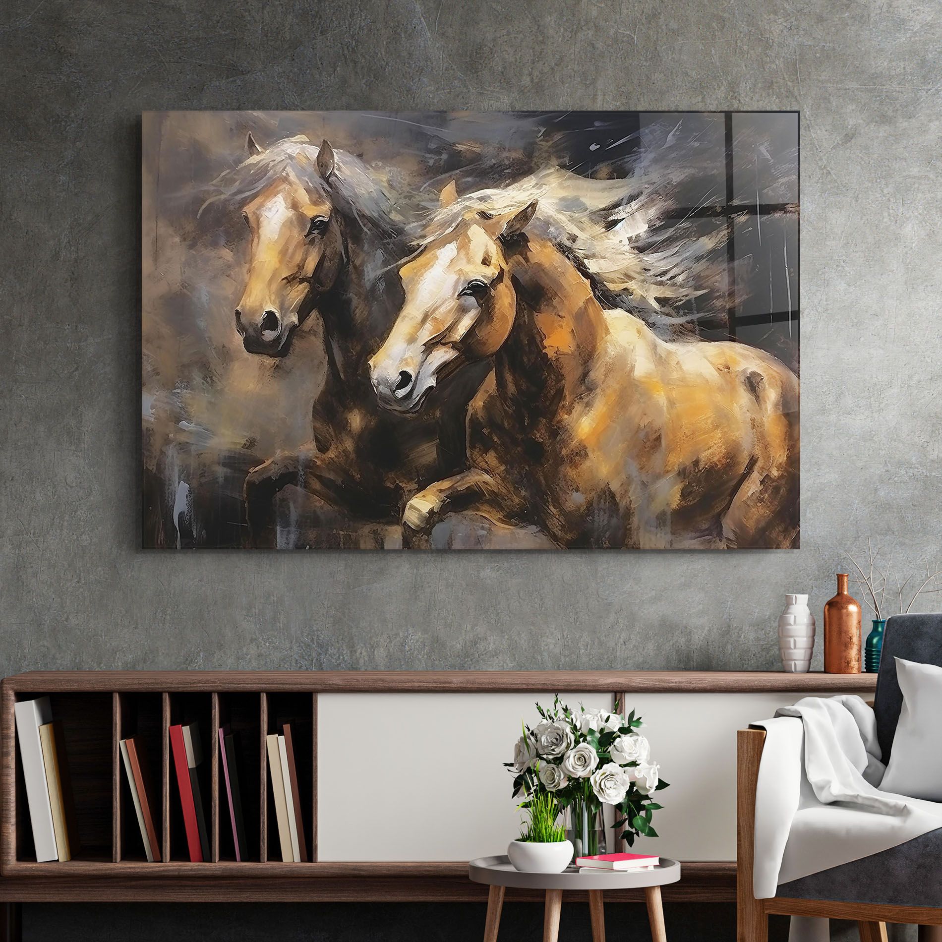 Brown Horses Running mockup 2