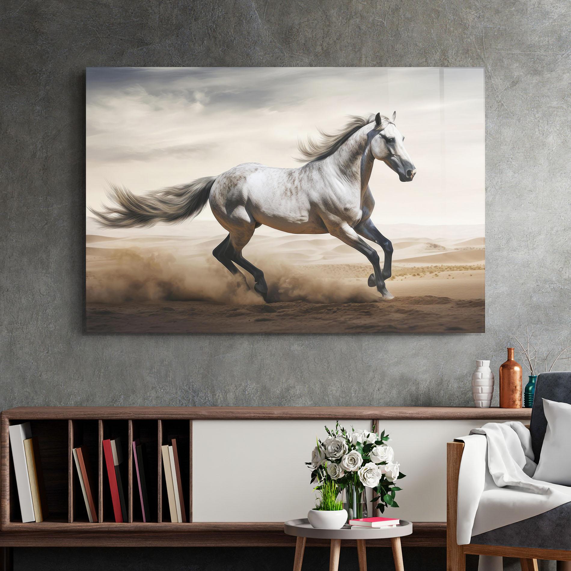 Üvegkép Desert Horse Galloping mockup 2