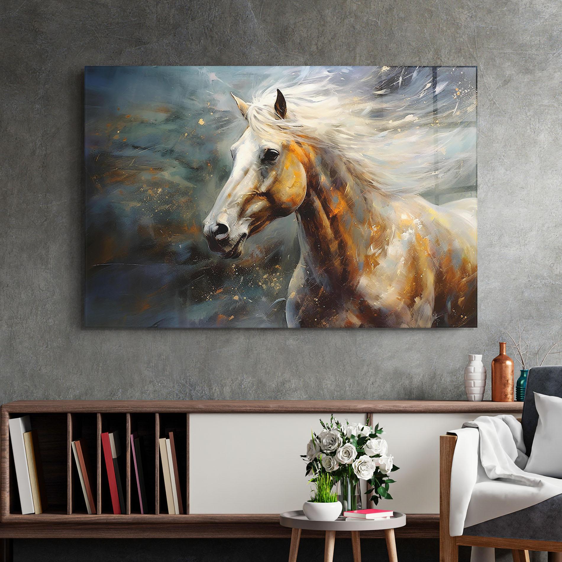 Üvegkép White Hair Horse mockup 2