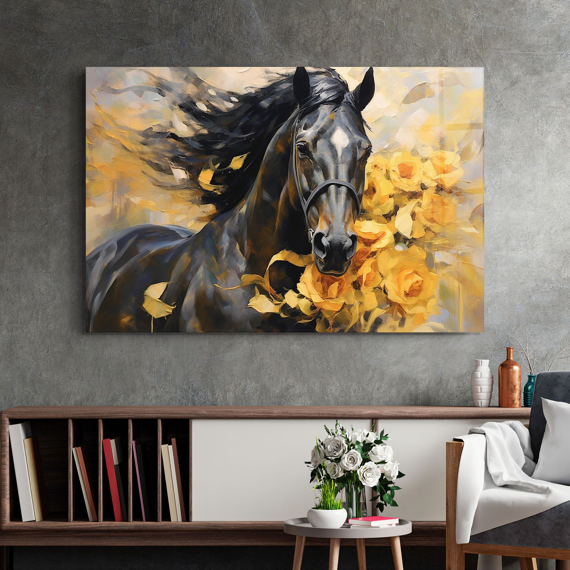 Yellow Roses Horse mockup 2