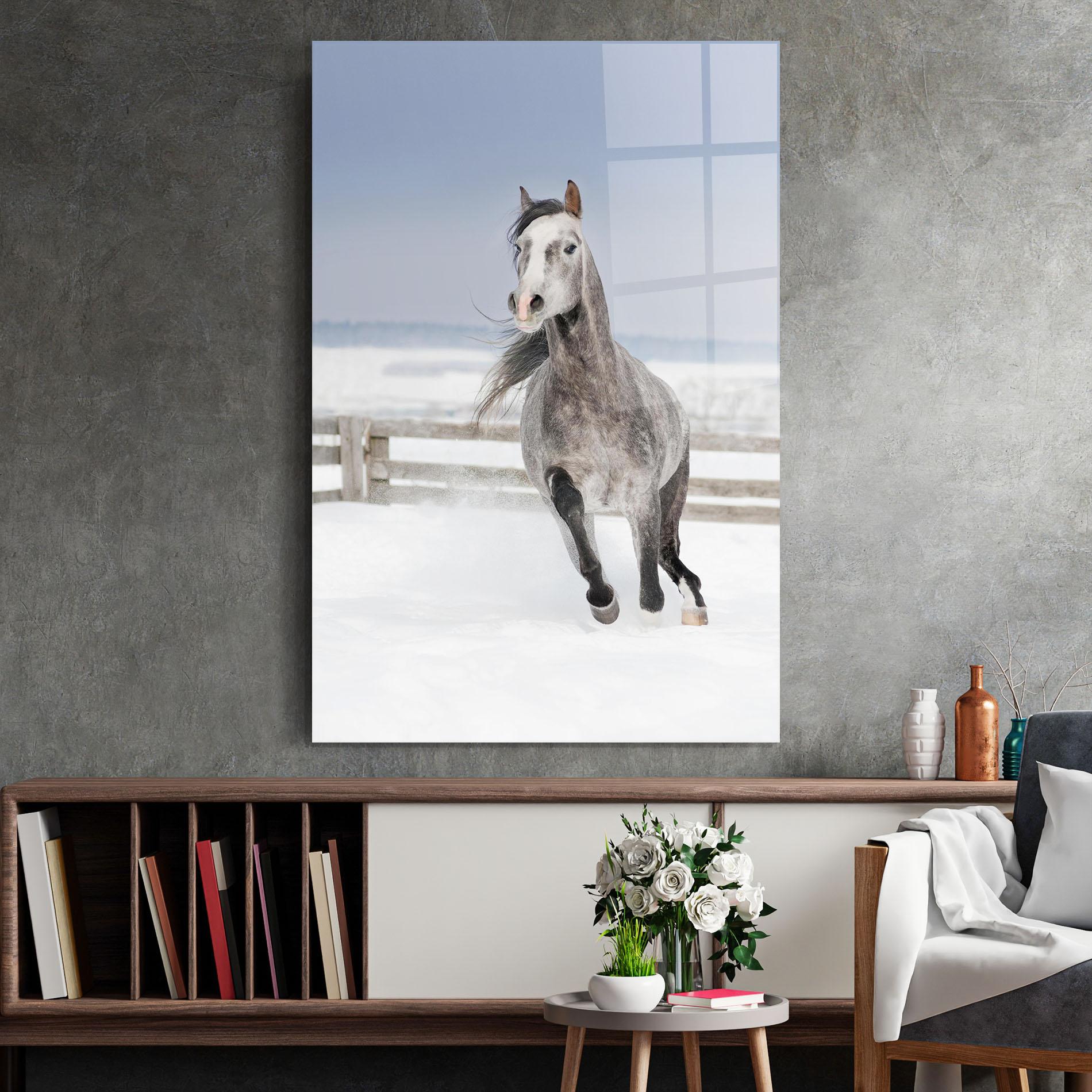 Üvegkép Horse Running Free mockup 2