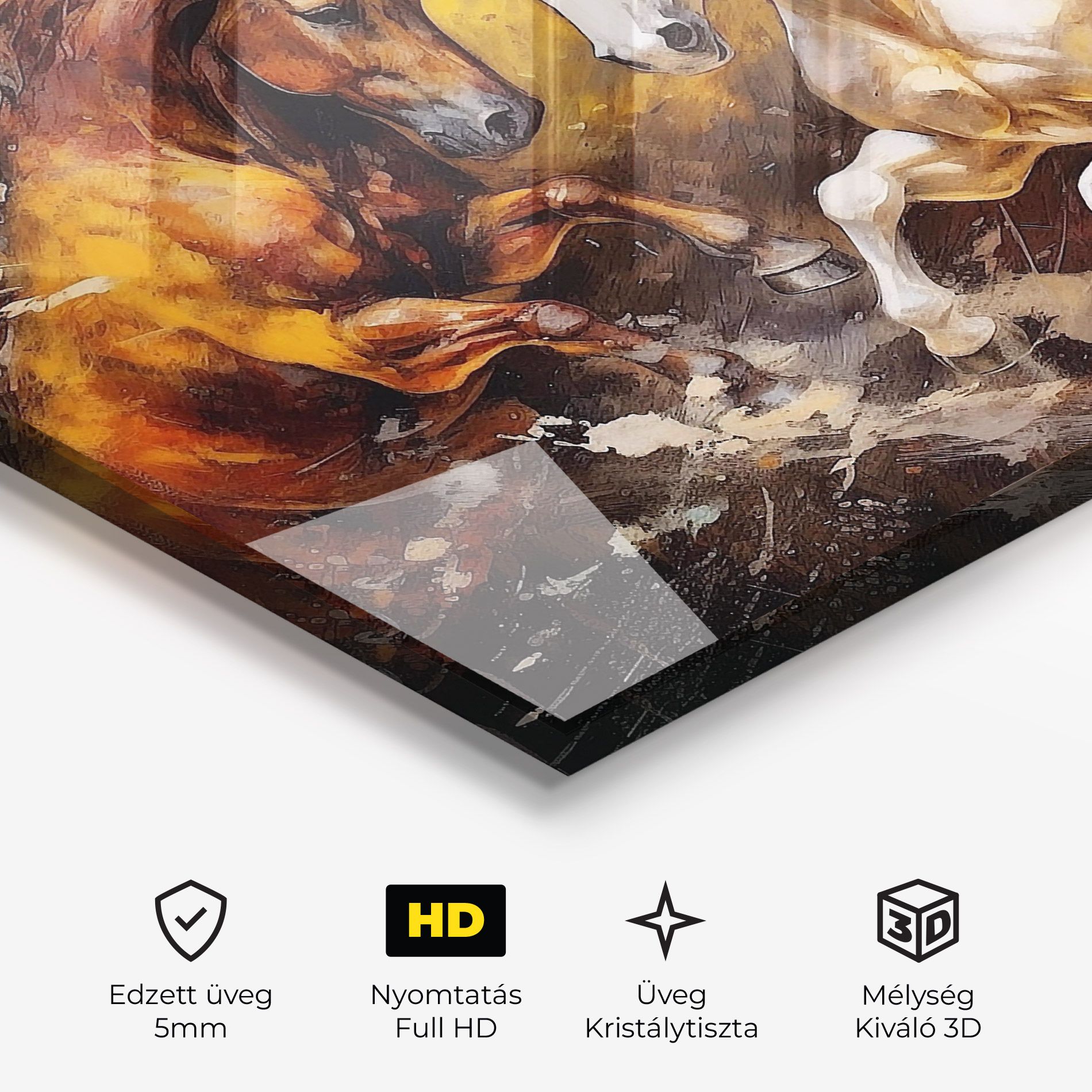 Brown White Horses mockup 3