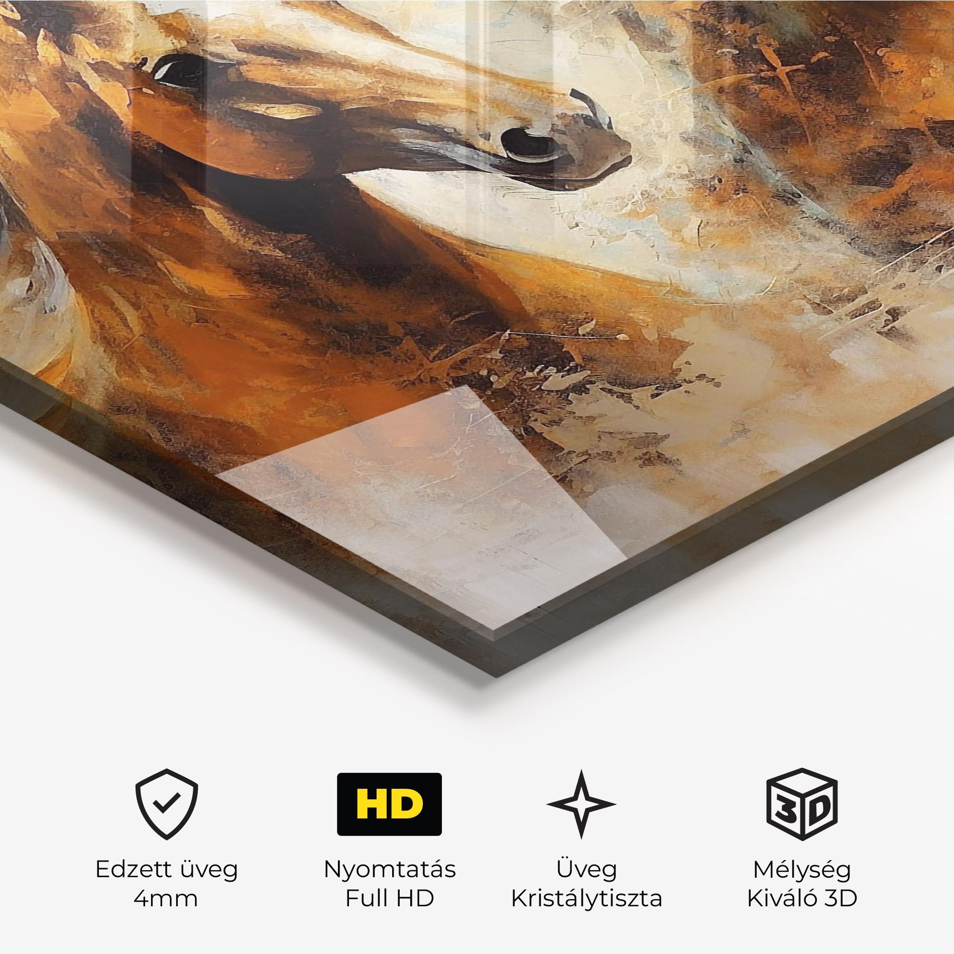 Üvegkép Brown Horses Staying mockup 3