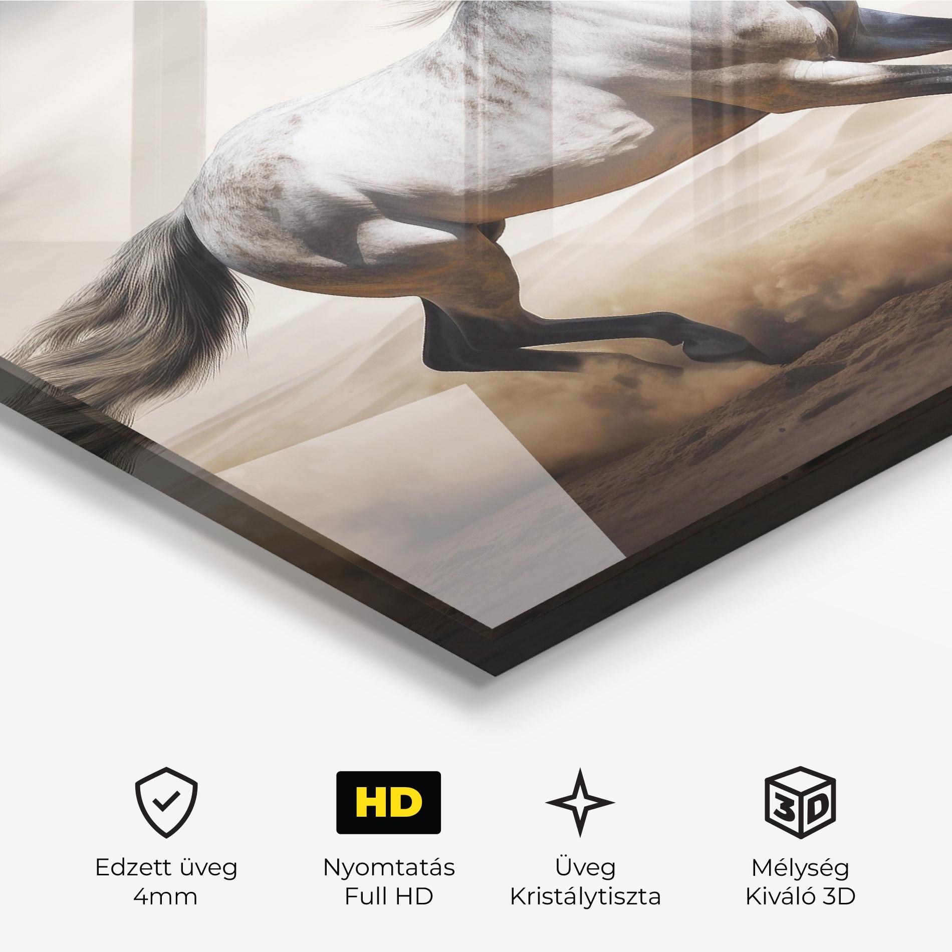 Üvegkép Desert Horse Galloping mockup 3