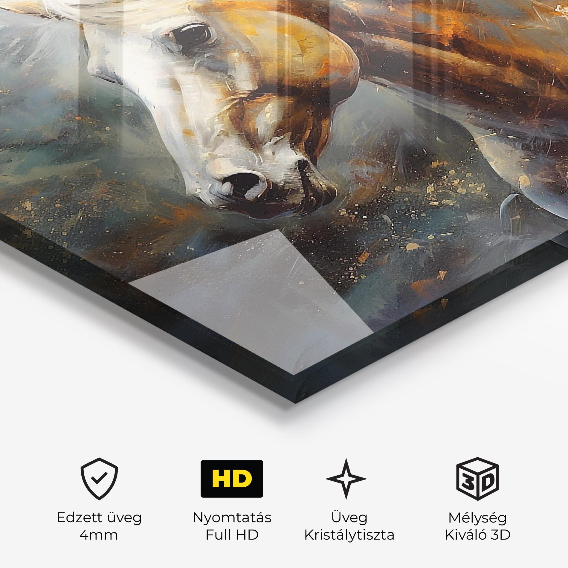 Üvegkép White Hair Horse mockup 3