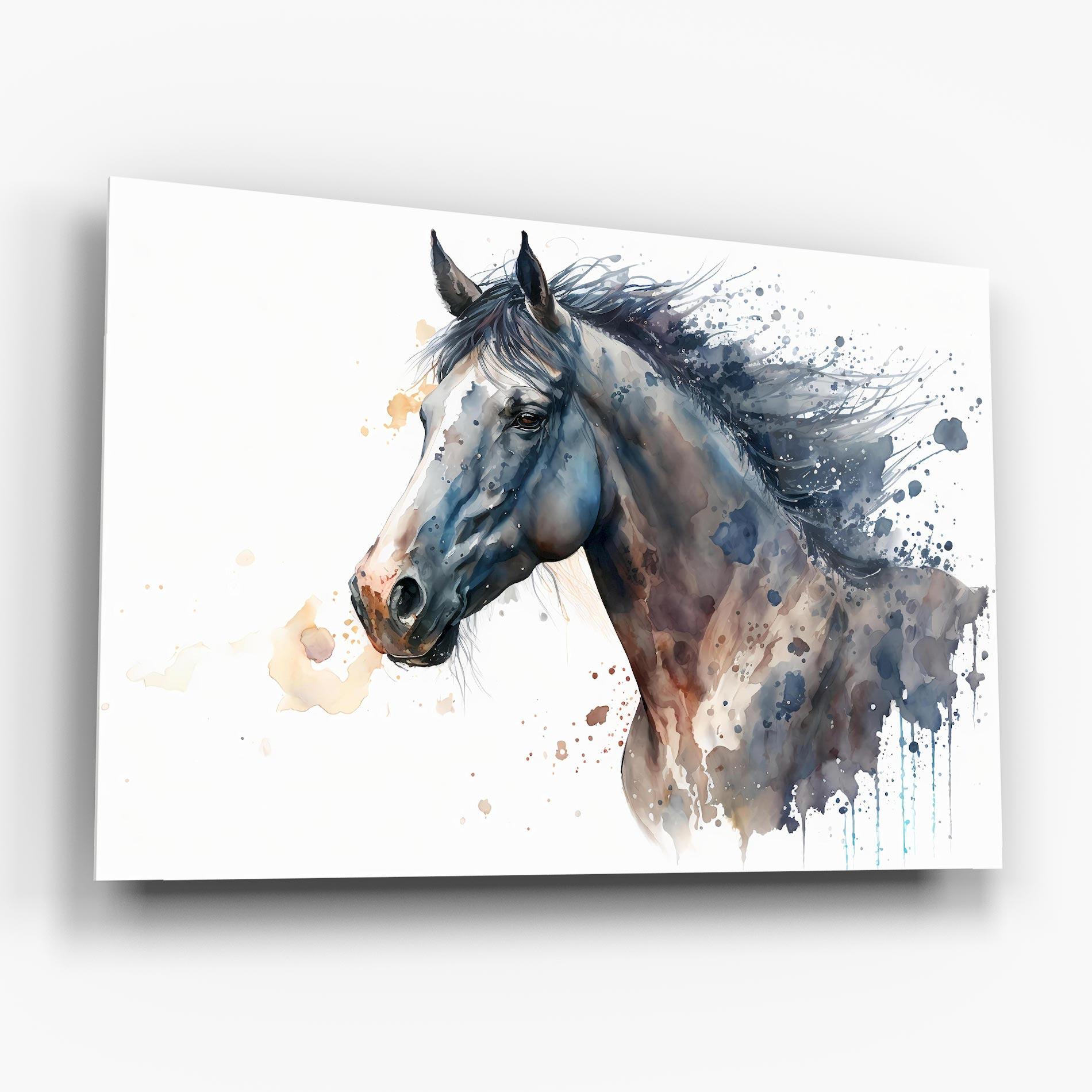 Üvegkép Blue Horse Painting mockup 6