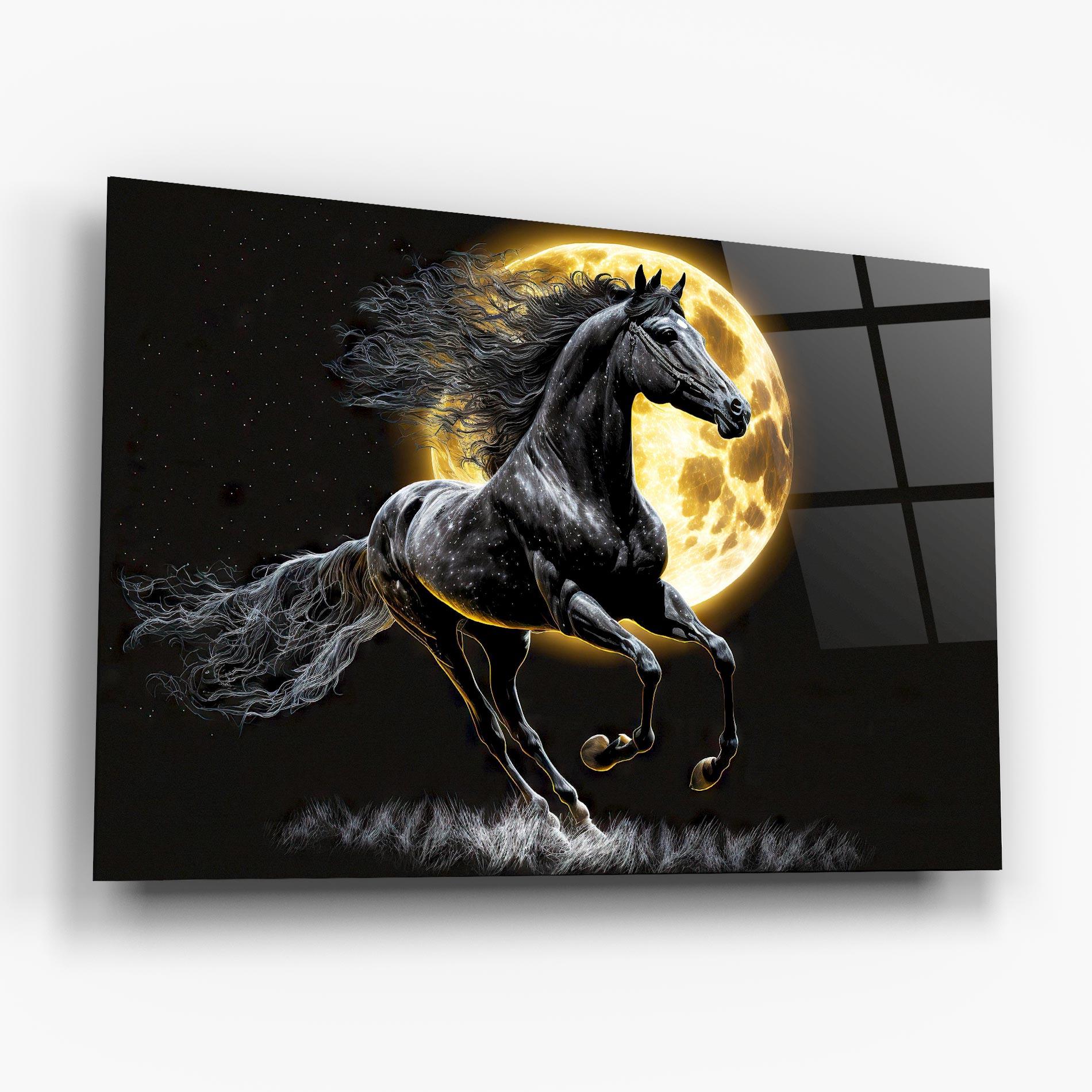 Üvegkép Gold Moon Horse mockup 6