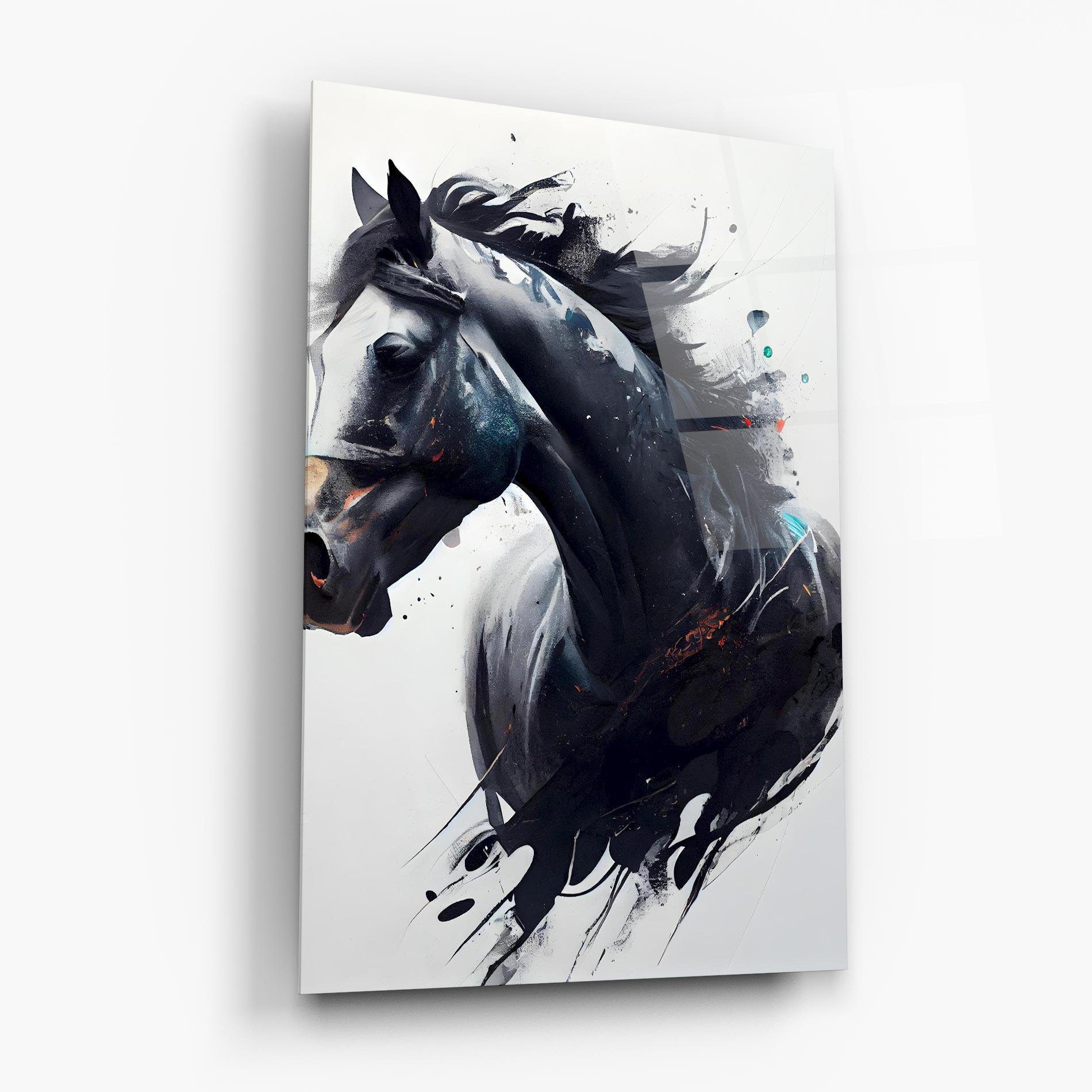 Üvegkép Black Paint Horse mockup 6