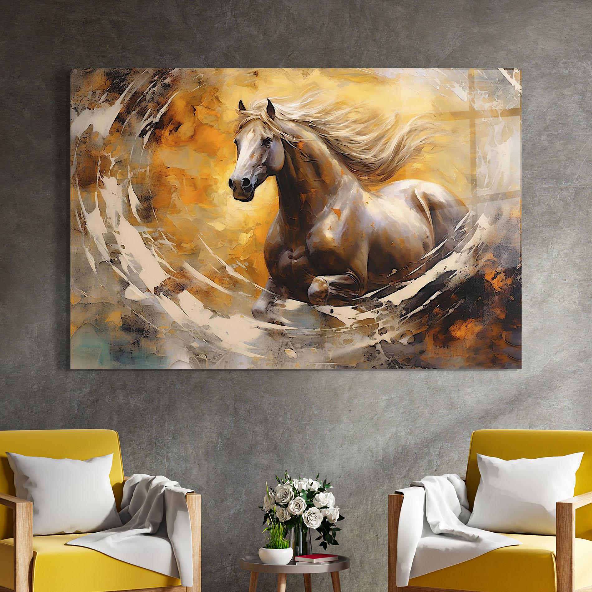 Üvegkép Beautiful Horse Running mockup 4