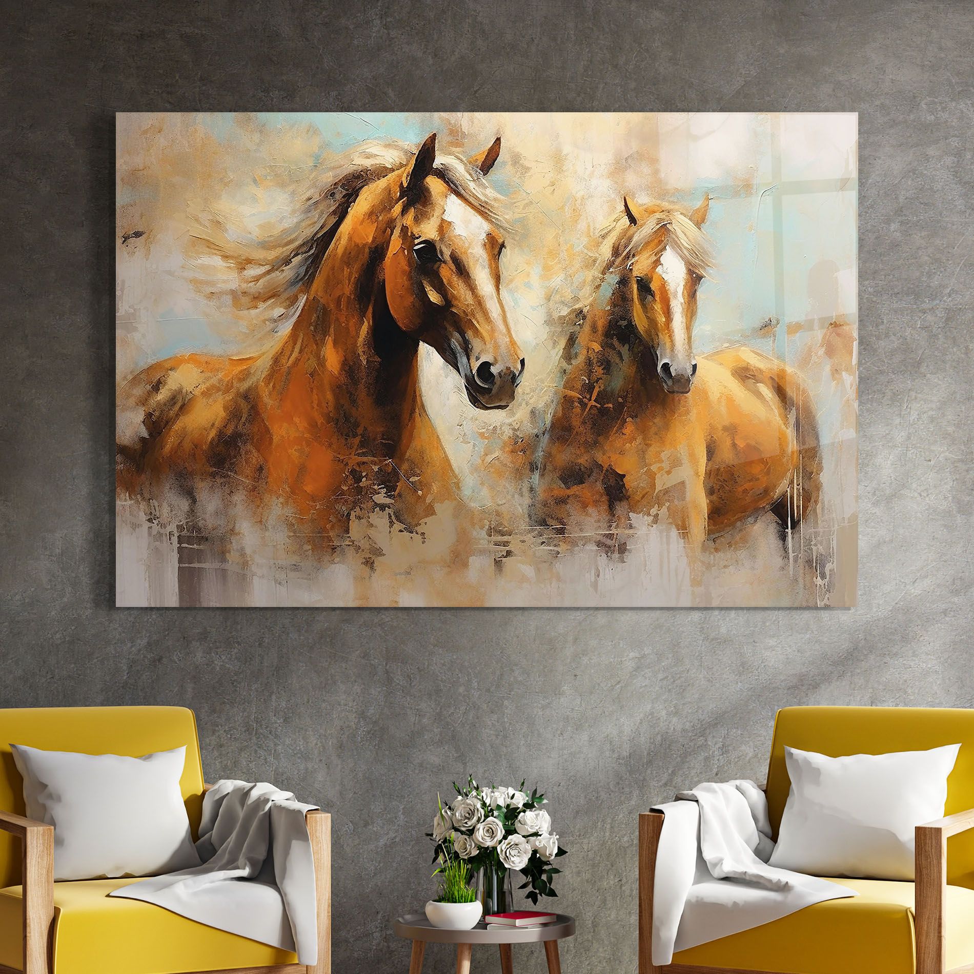 Brown Horses Staying mockup 4
