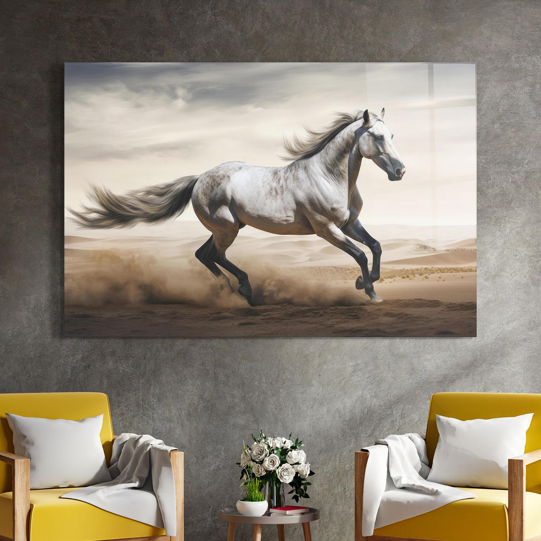 Üvegkép Desert Horse Galloping mockup 4