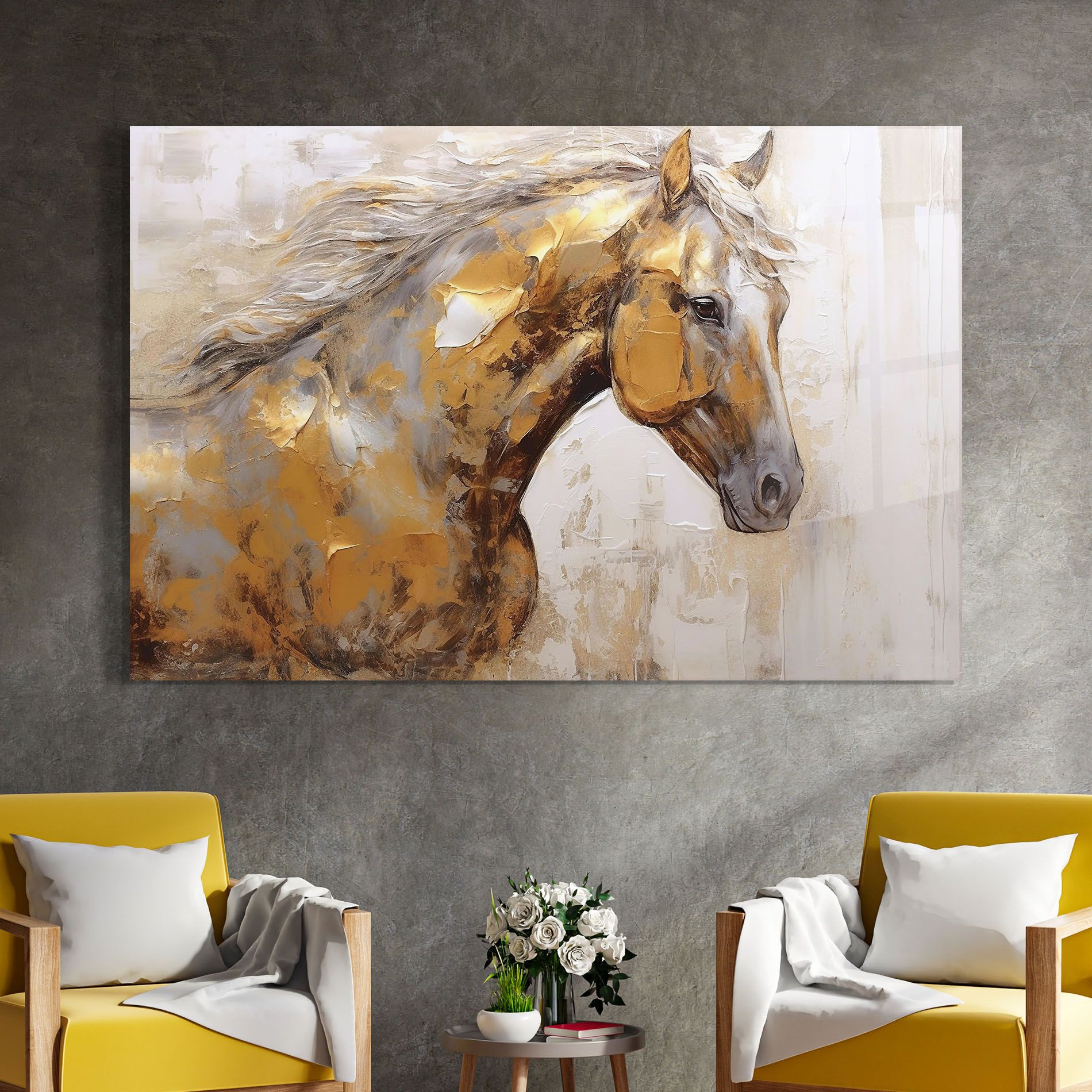 Gold Texture Horse mockup 4