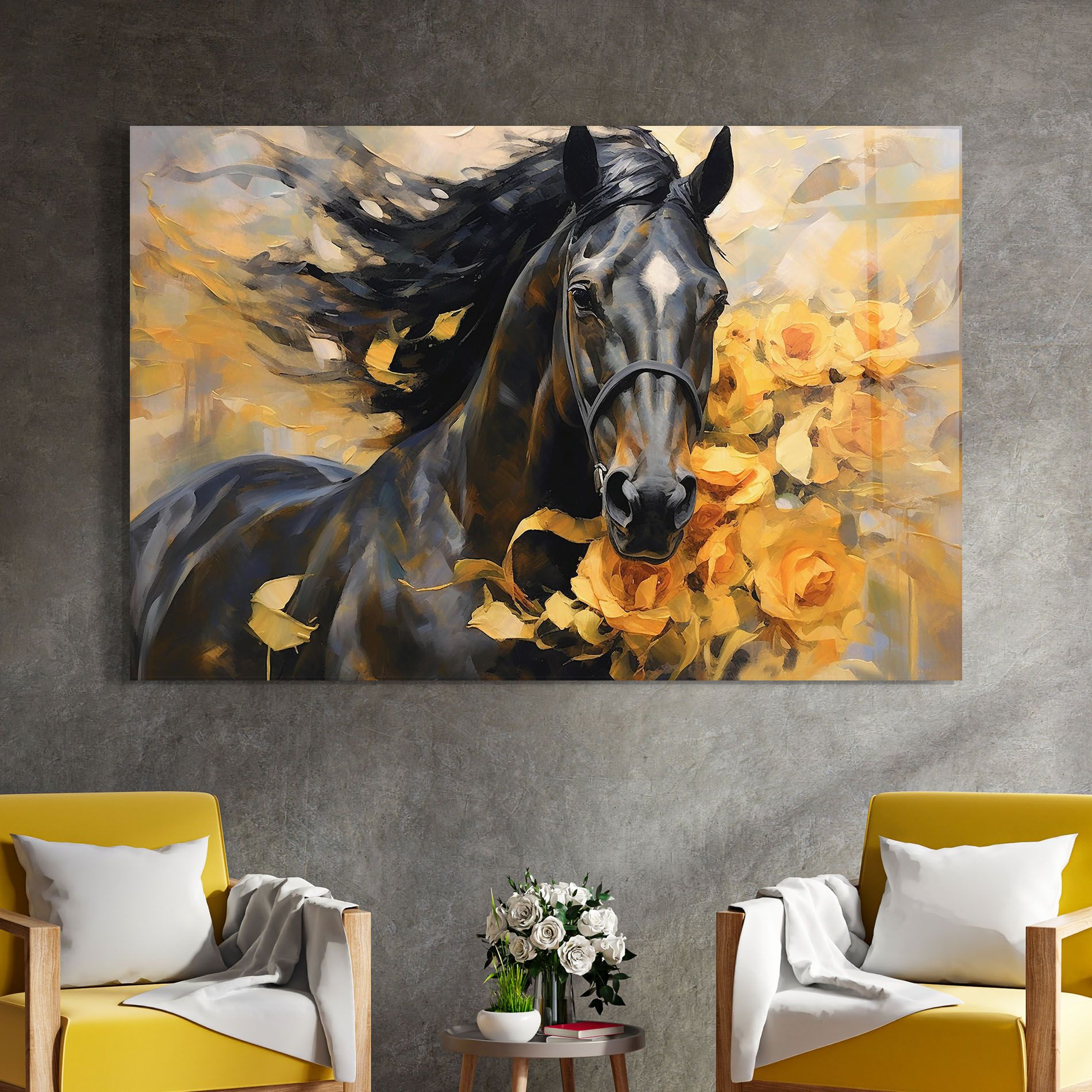 Yellow Roses Horse mockup 4
