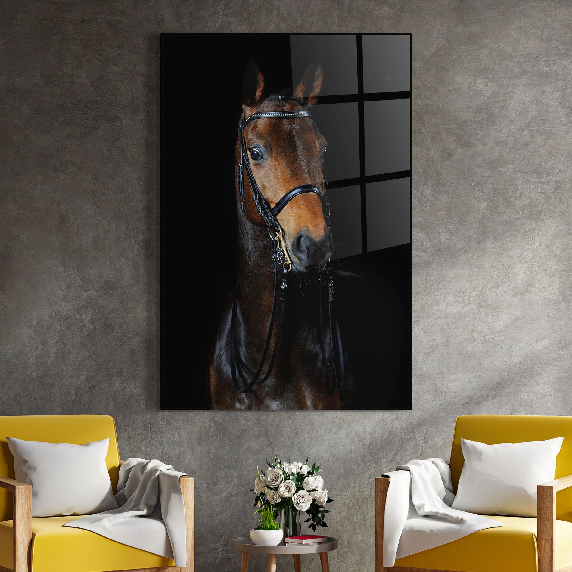 Brown Horse On Black mockup 4