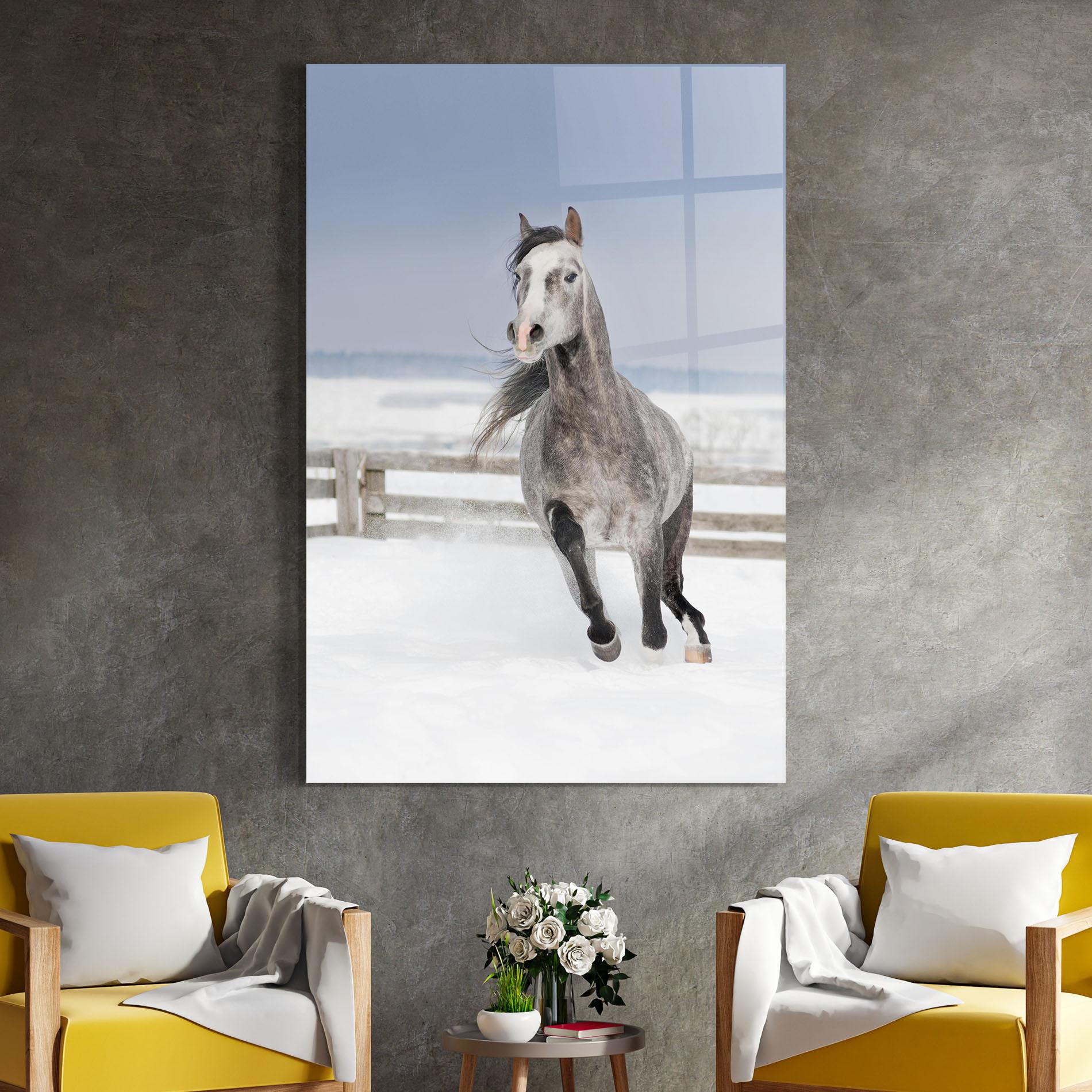 Üvegkép Horse Running Free mockup 4