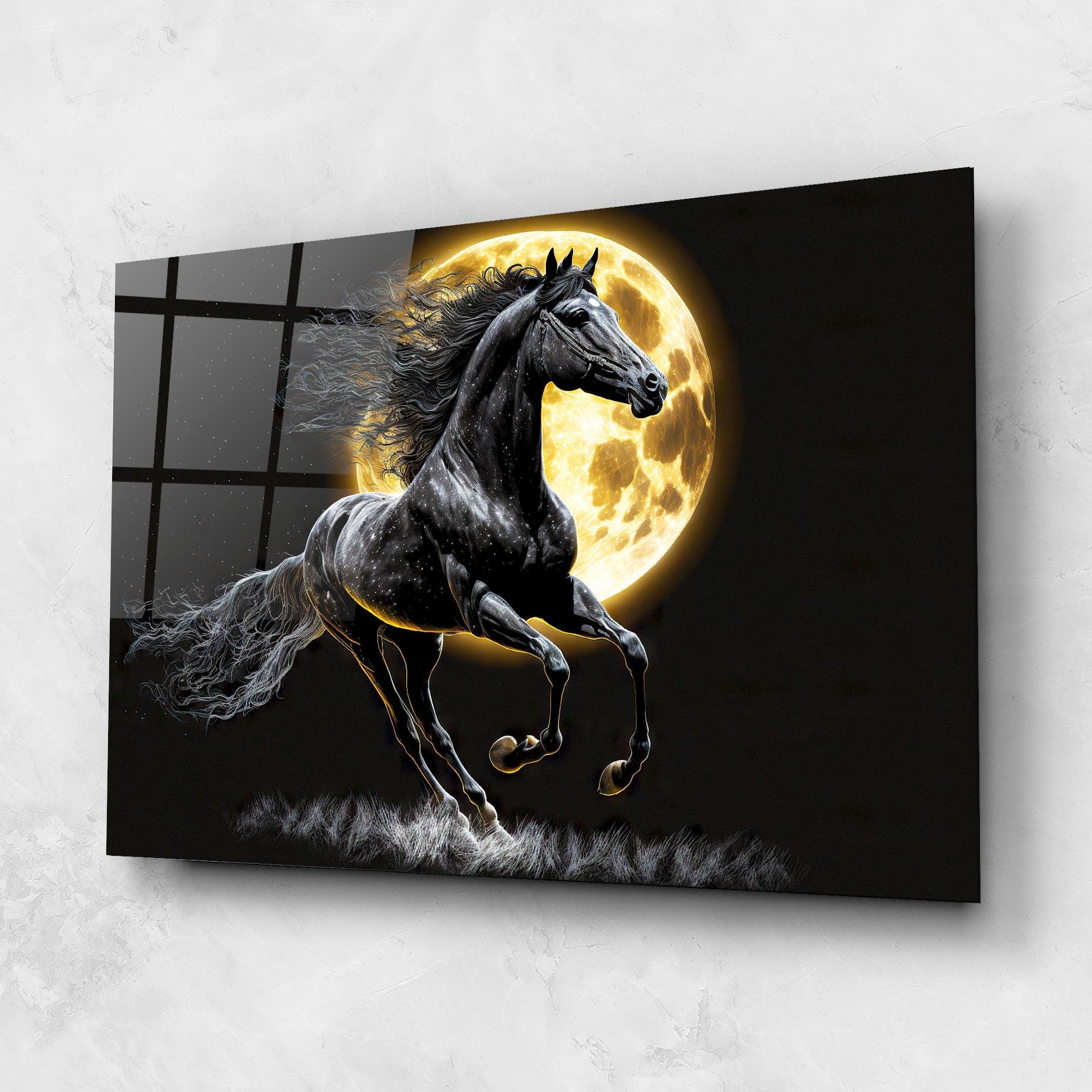 Üvegkép Gold Moon Horse mockup 1