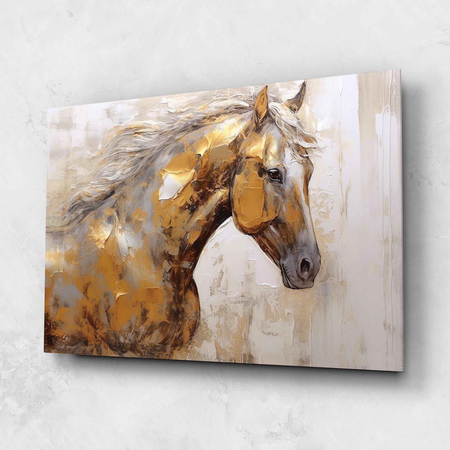 Üvegkép Gold Texture Horse mockup 1