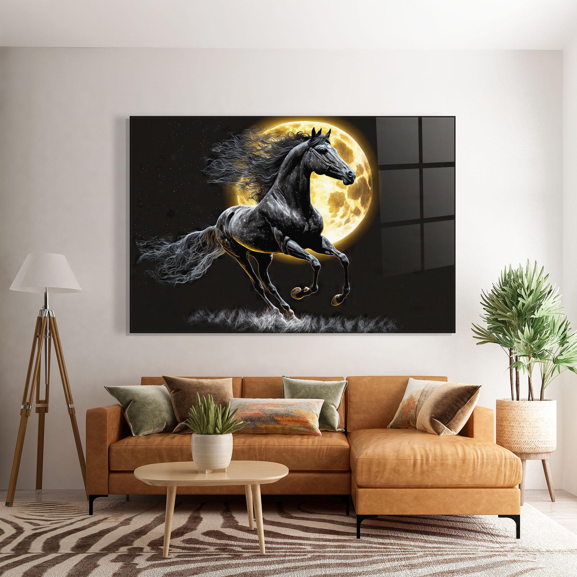 Üvegkép Gold Moon Horse mockup 7