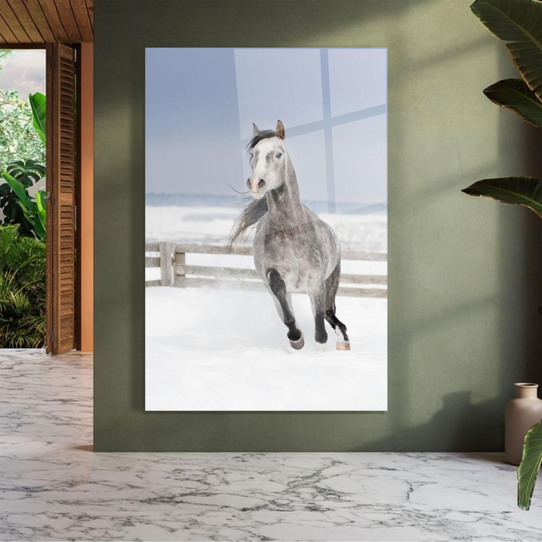 Üvegkép Horse Running Free mockup 7