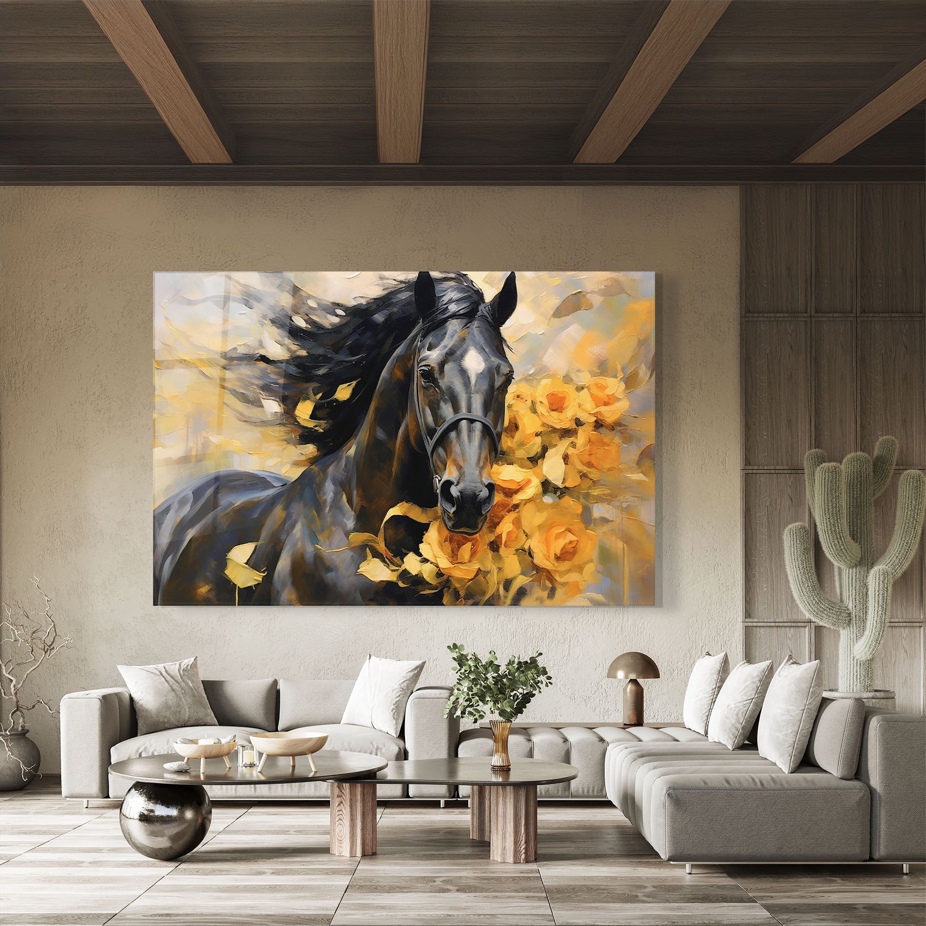 Yellow Roses Horse mockup 8