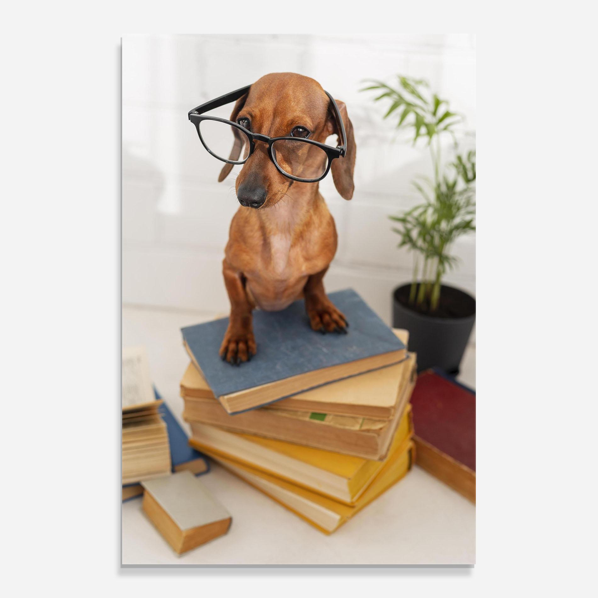 Üvegkép Books Cute Dog mockup 0