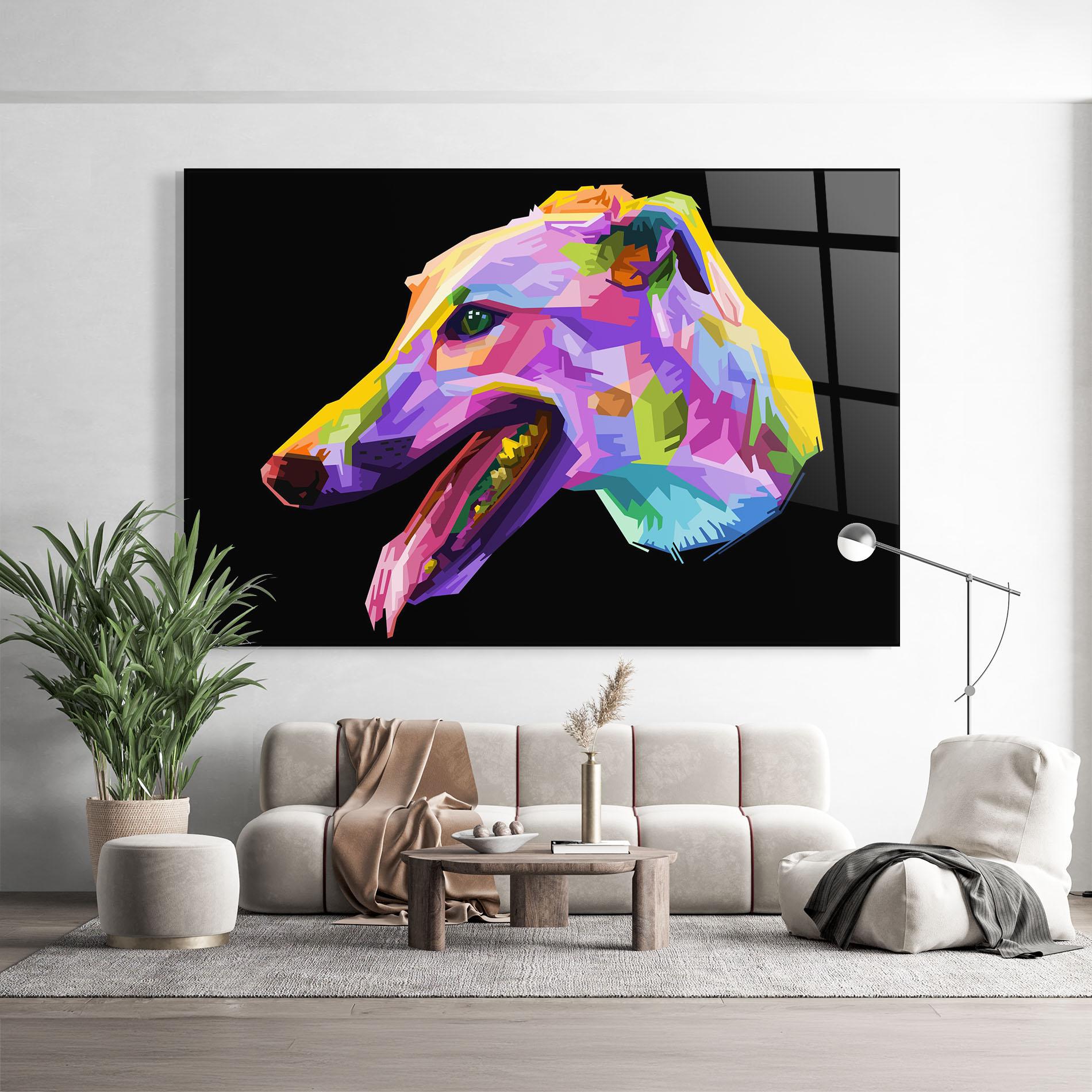 Üvegkép Colorful Dog Art mockup 9